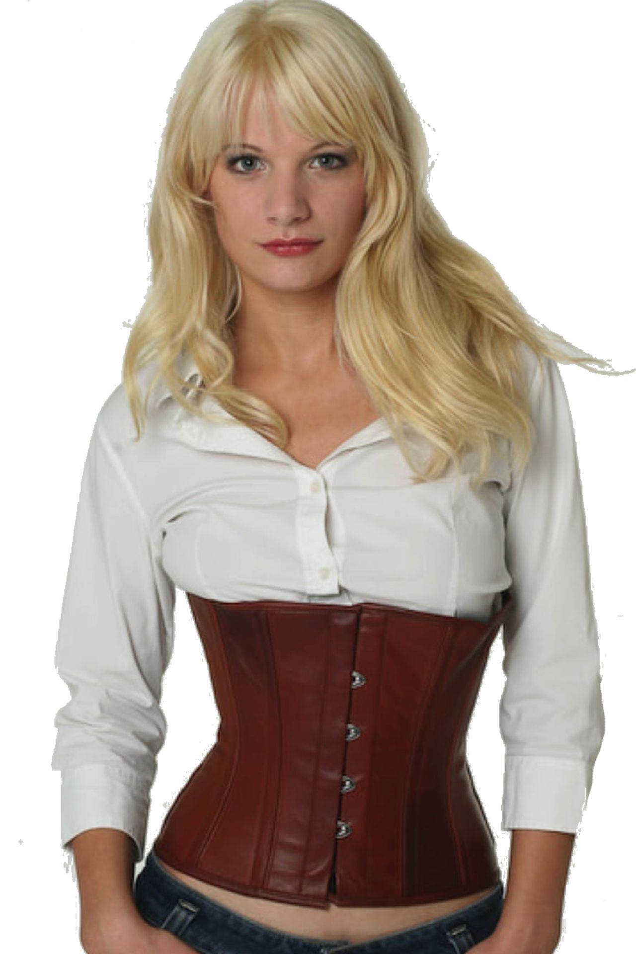 Korsett braun tan Leder Taillienkorsett Korsett braun tan Leder Taillienkorsett
