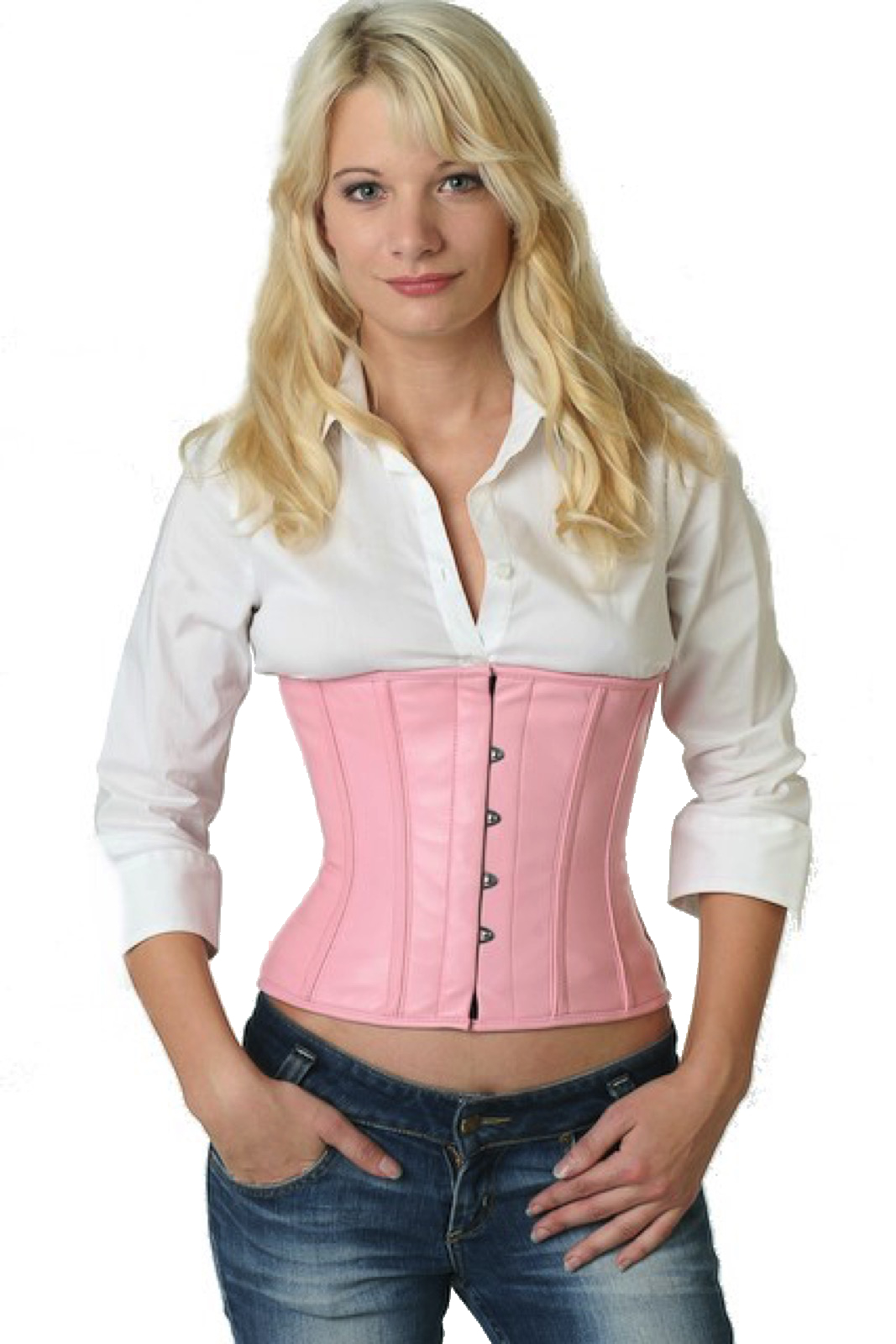 Korsett Taillen Leder Rosa lw22