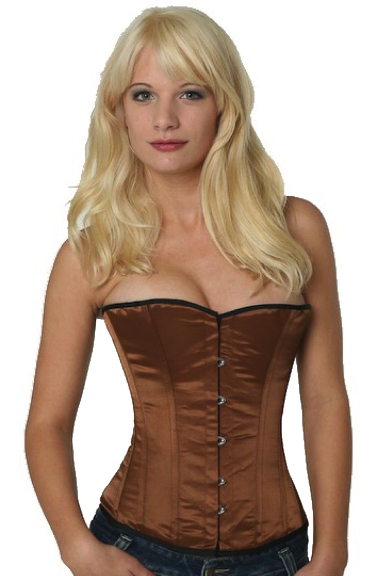 Korsett braun Satin Halbbrust Korsett braun Satin Halbbrust