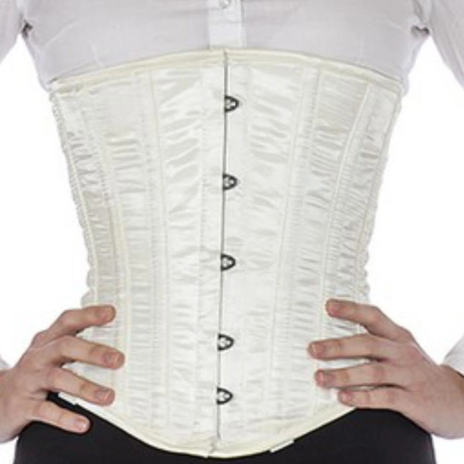 Korsett Unterbrust Satin Ivory su19 Echtes Unterbrustkorsett aus edlem Satinstoff in ivory zur Taillenreduktion