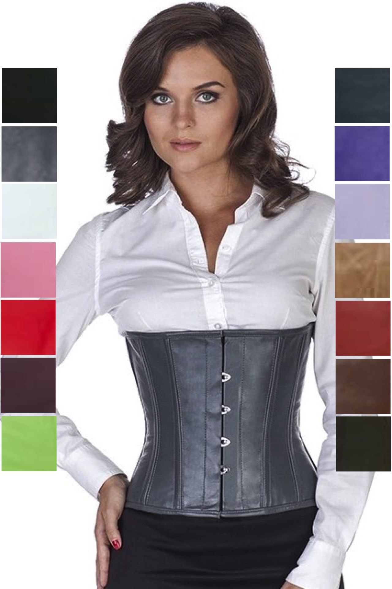 Korsett Taillen Leder Grau lw34 Korsett Taillen Leder Grau lw34