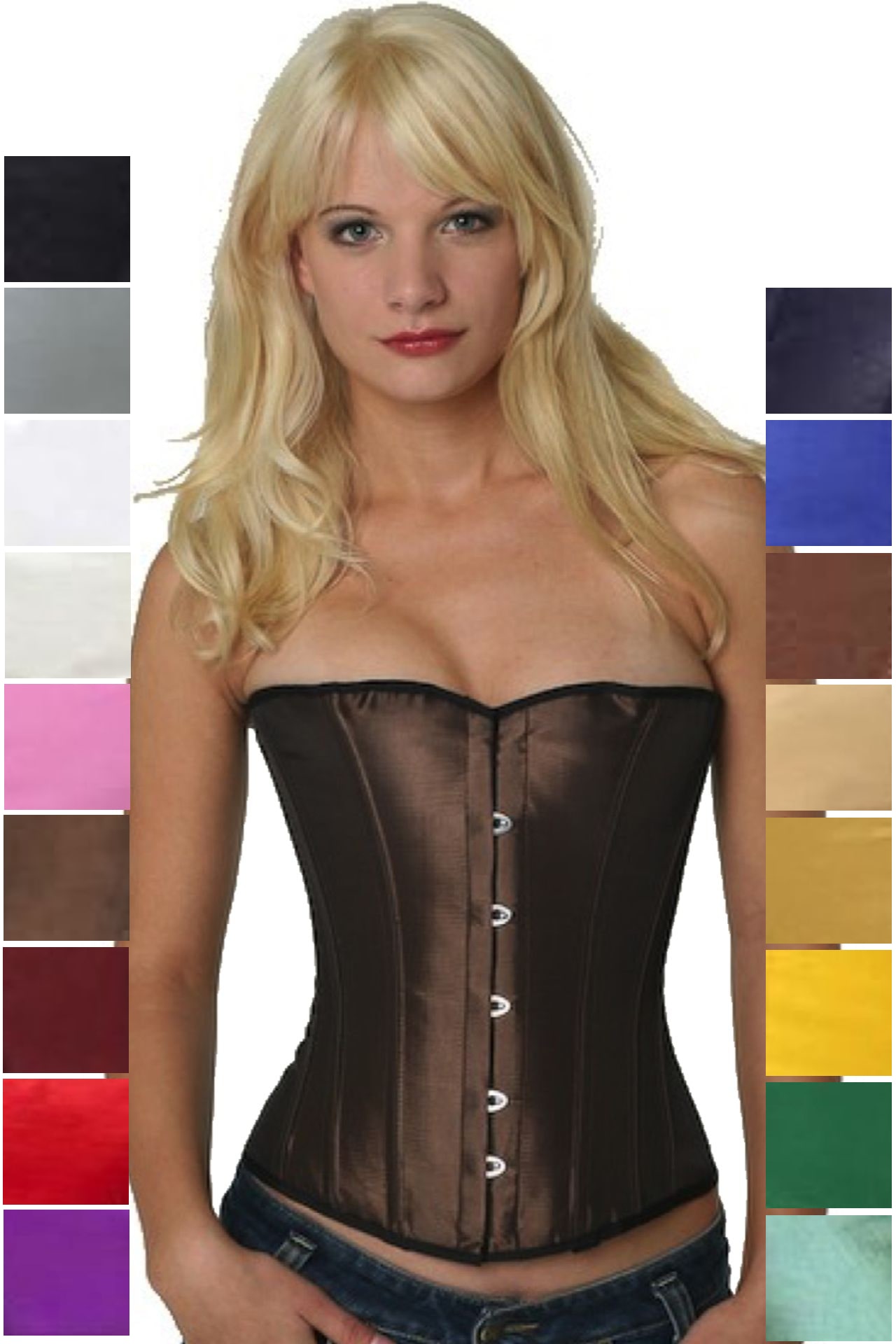 Korsett tea braun Satin Halbbrust Korsett tea braun Satin Halbbrust