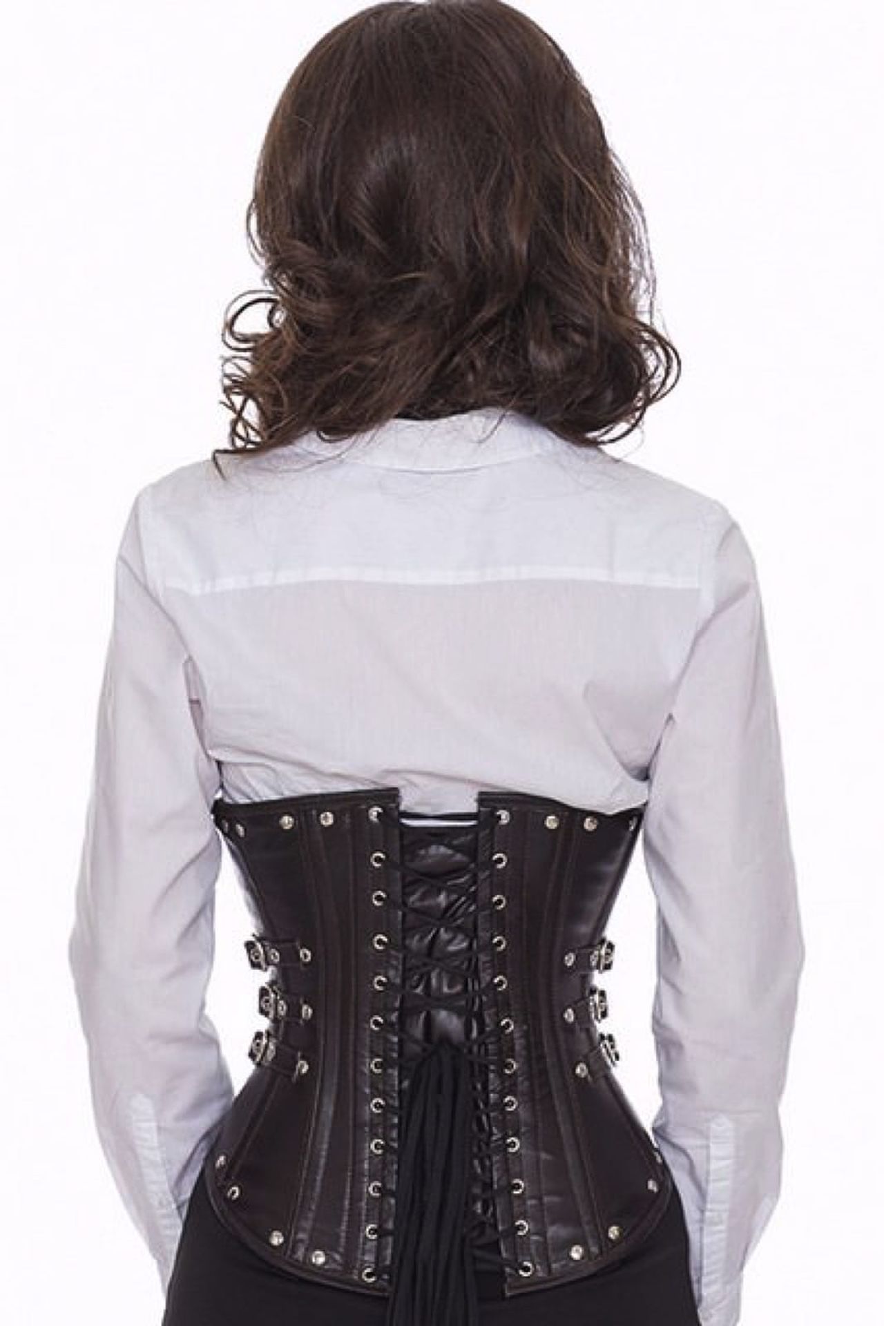 Korsett braun Leder Unterbrustkorsett Schnallen Nieten Korsett braun Leder Unterbrustkorsett Schnallen Nieten