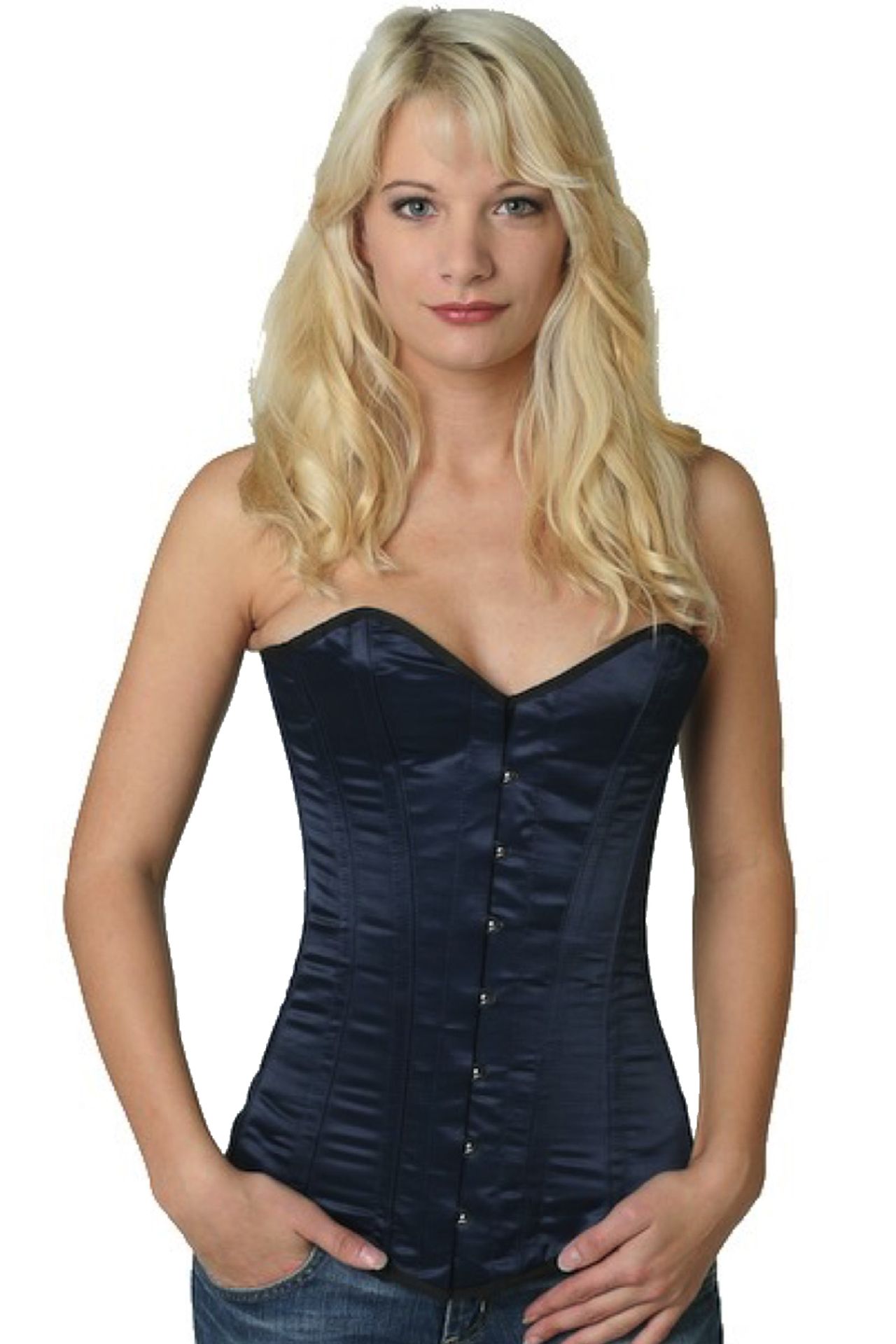 Korsett blau navy Satin Vollbrust Korsett blau navy Satin Vollbrust