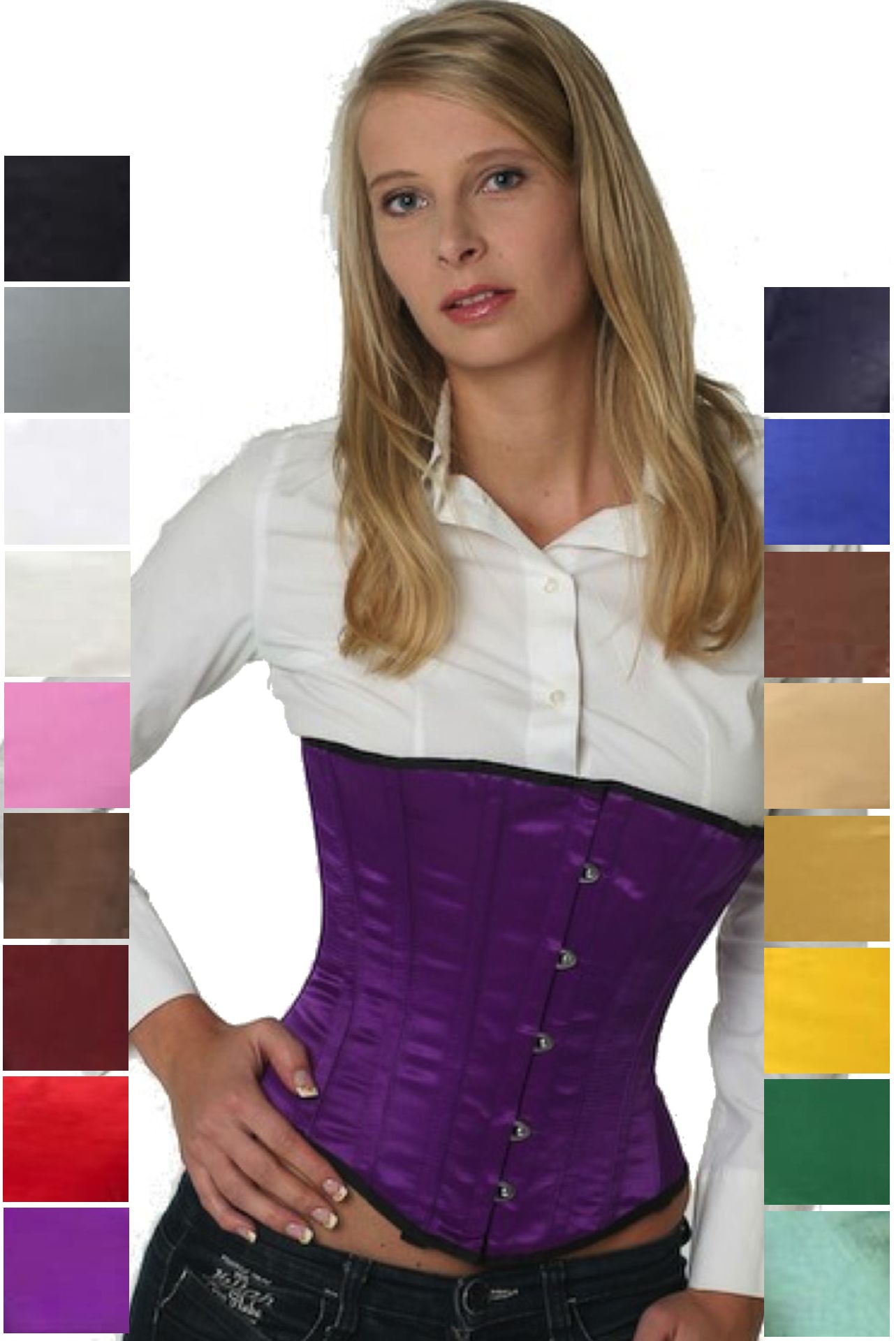 Korsett violett Satin Unterbrust Korsett violett Satin Unterbrust