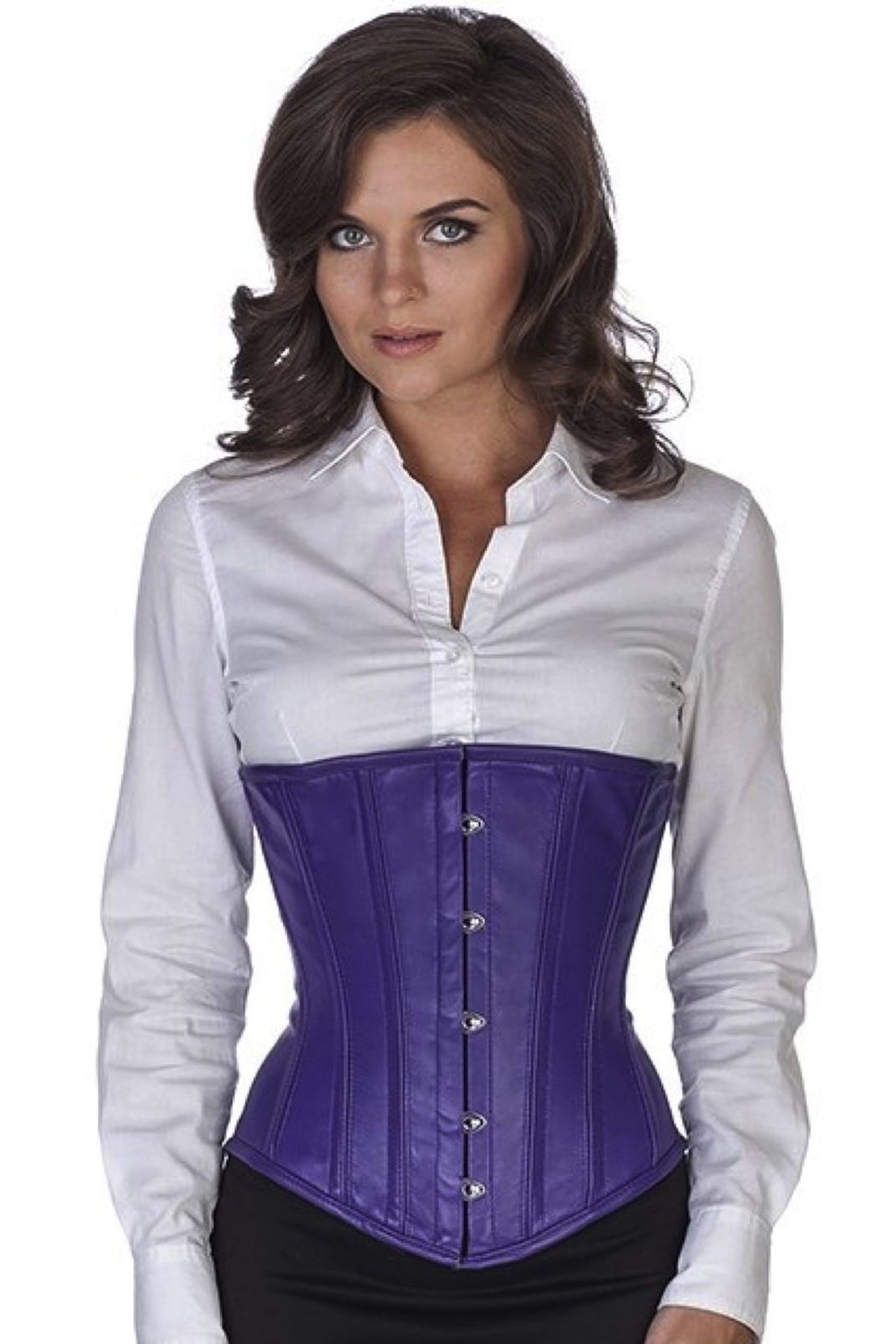 Korsett Violett Unterbrust Leder lu32