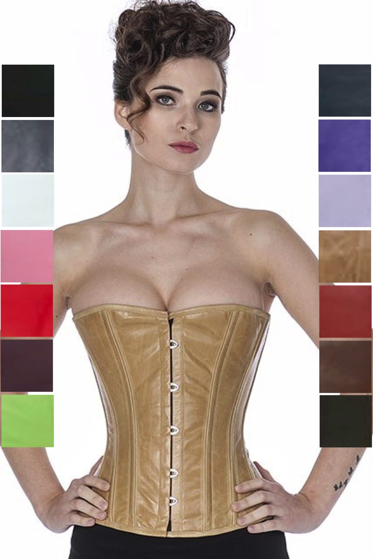 Korsett beige Leder Halbbrust Korsett beige Leder Halbbrust