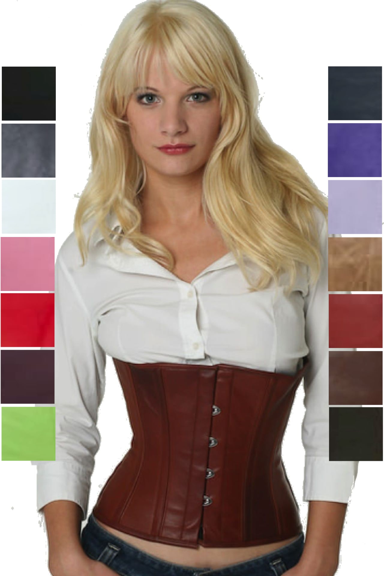 Korsett Taillen Leder Braun Hellbraun lw27 Korsett Taillen Leder Braun Hellbraun lw27