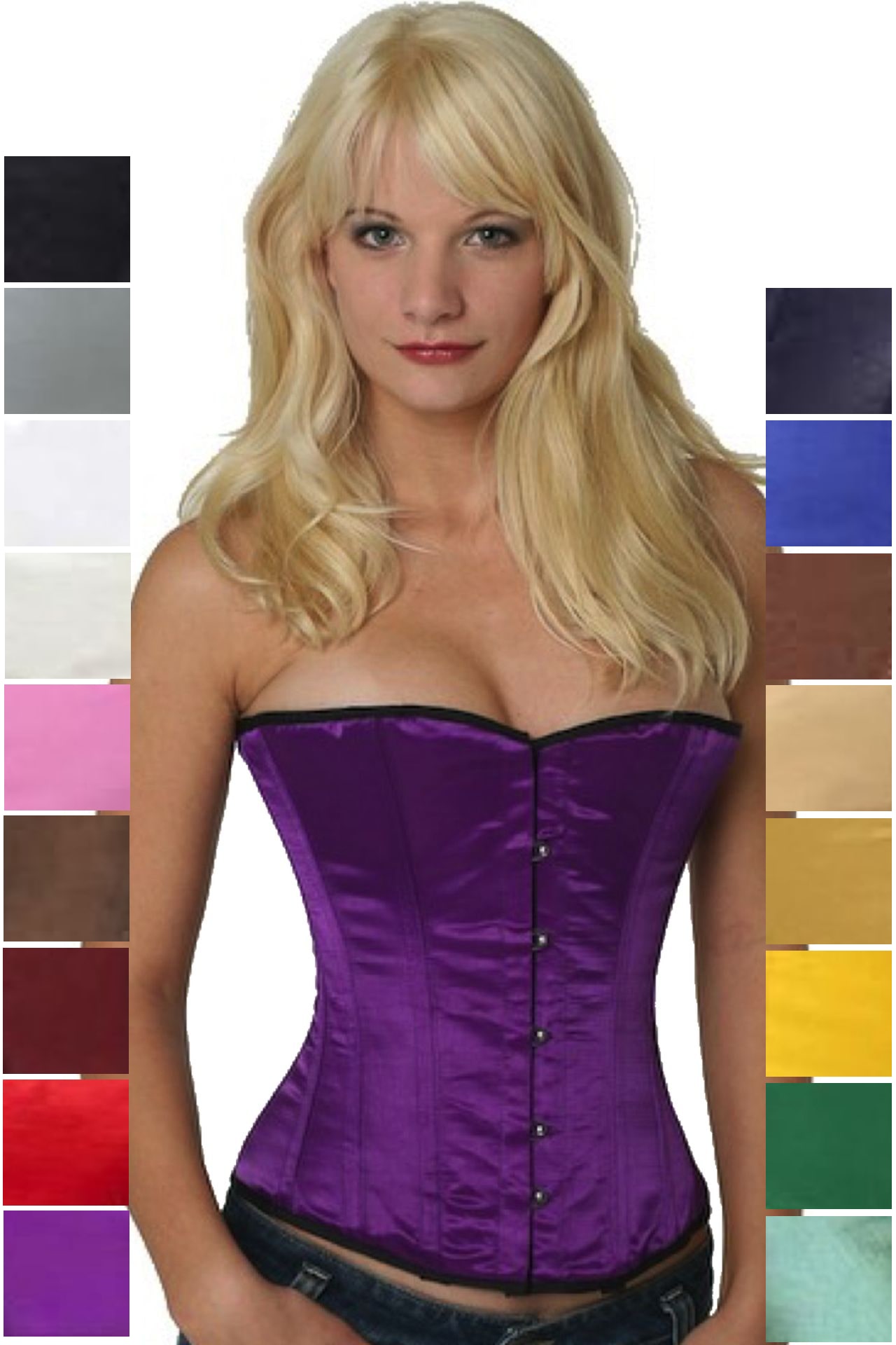 Korsett violett Satin Halbbrust Korsett violett Satin Halbbrust