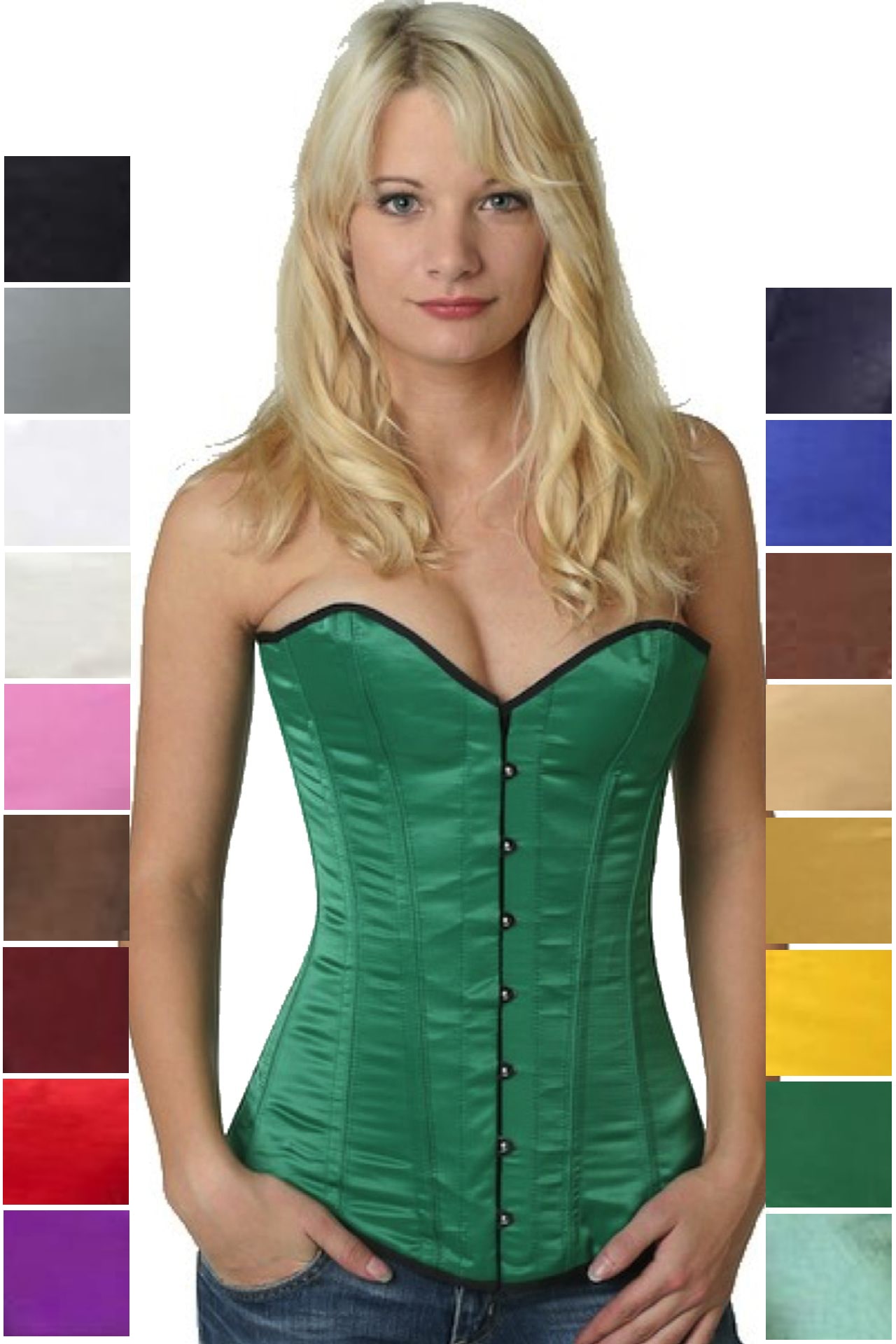 Korsett Grün Vollbrust Satin sy14 Korsett Grün Vollbrust Satin sy14