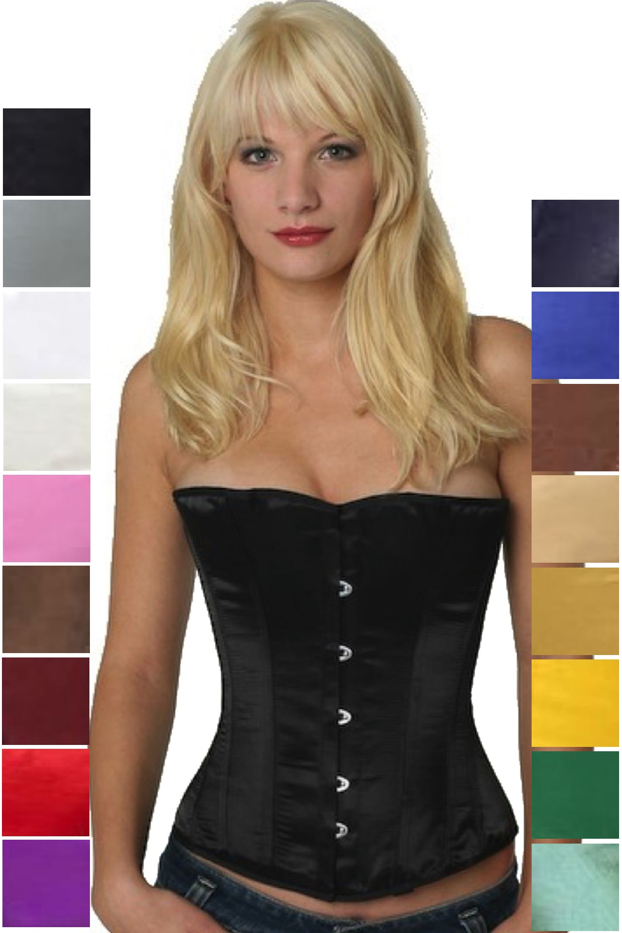 Korsett schwarz Satin Halbbrust Korsett schwarz Satin Halbbrust