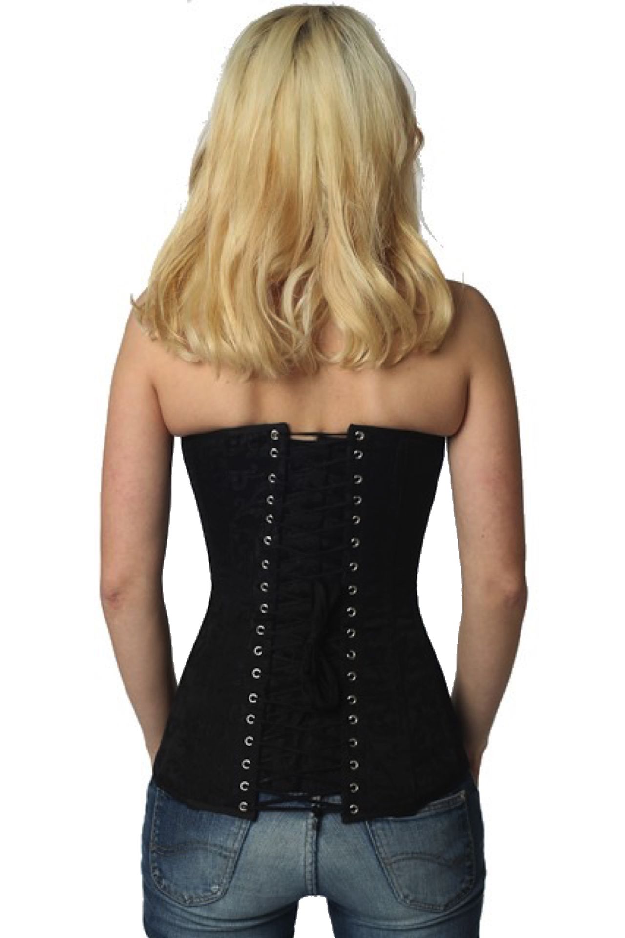 Korsett Brokat Schwarz Vollbrust Korsett Brokat Schwarz Vollbrust