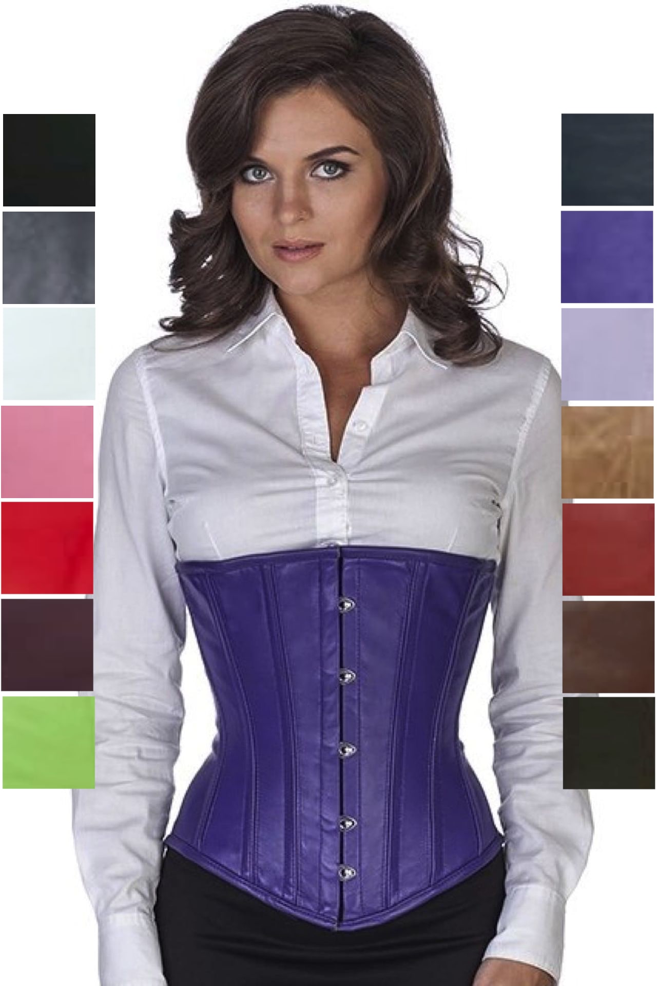 Korsett violett Leder Unterbrustkorsett Korsett violett Leder Unterbrustkorsett