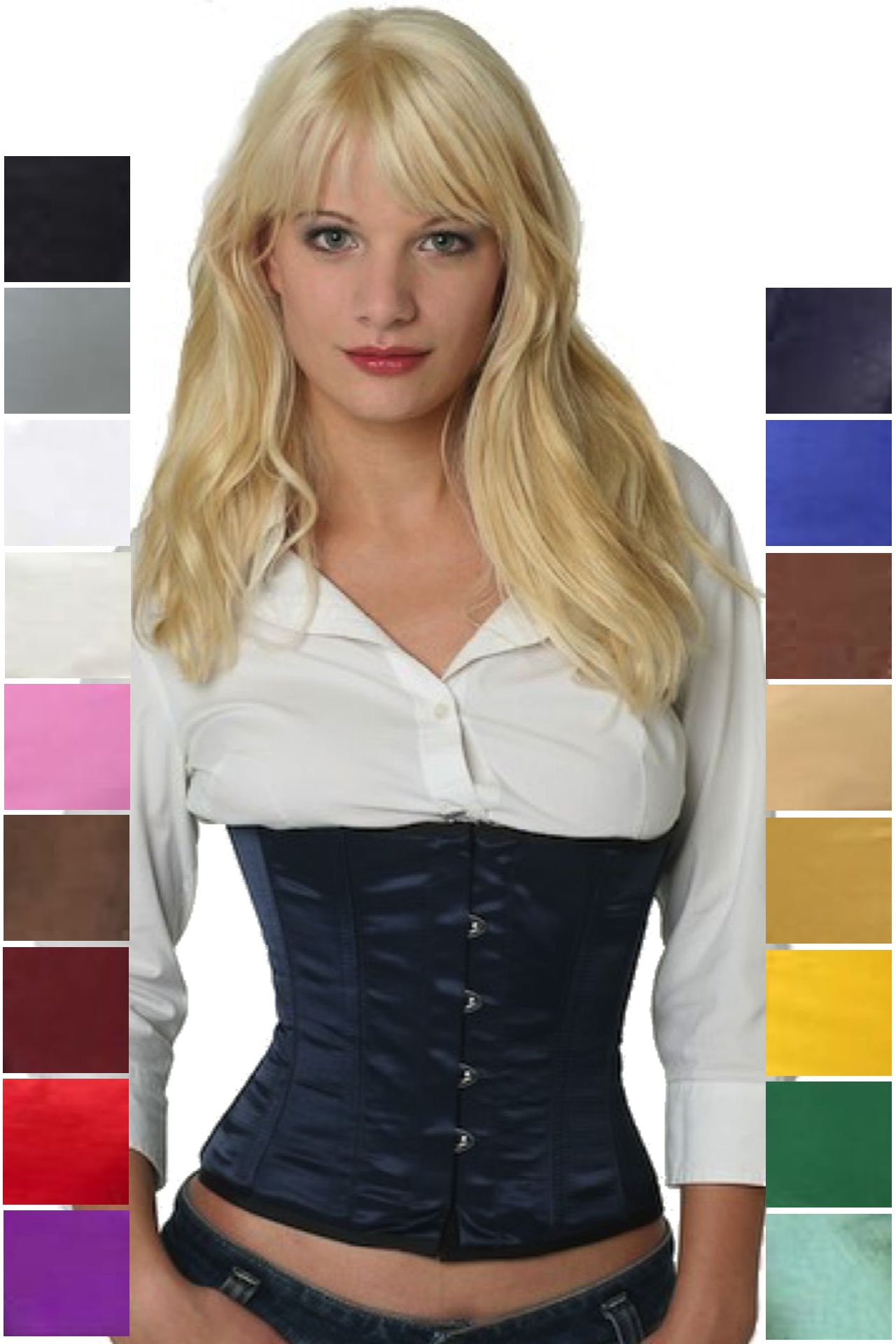 Korsett Taillen Satin Blau Marine sw07 Korsett Taillen Satin Blau Marine sw07