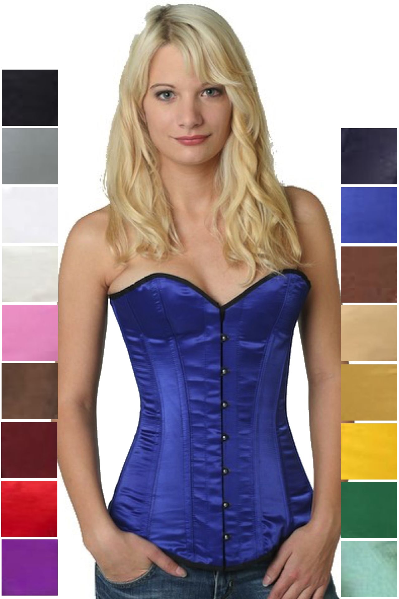 Korsett Blau Satin Vollbrust sy08 Korsett Blau Satin Vollbrust sy08