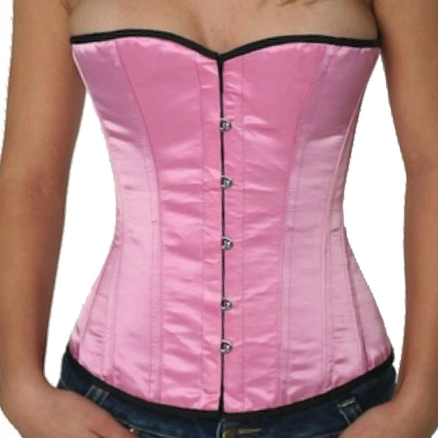 Korsett Rosa Halbbrust Satin sh03
