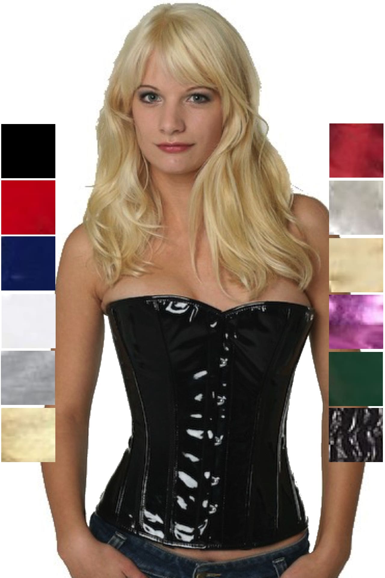 Korsett Schwarz Lack Halbbrust ph70 Korsett Schwarz Lack Halbbrust ph70