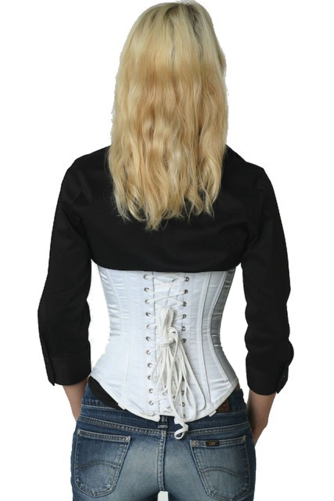 Korsett weiß Satin Unterbrust Korsett weiß Satin Unterbrust