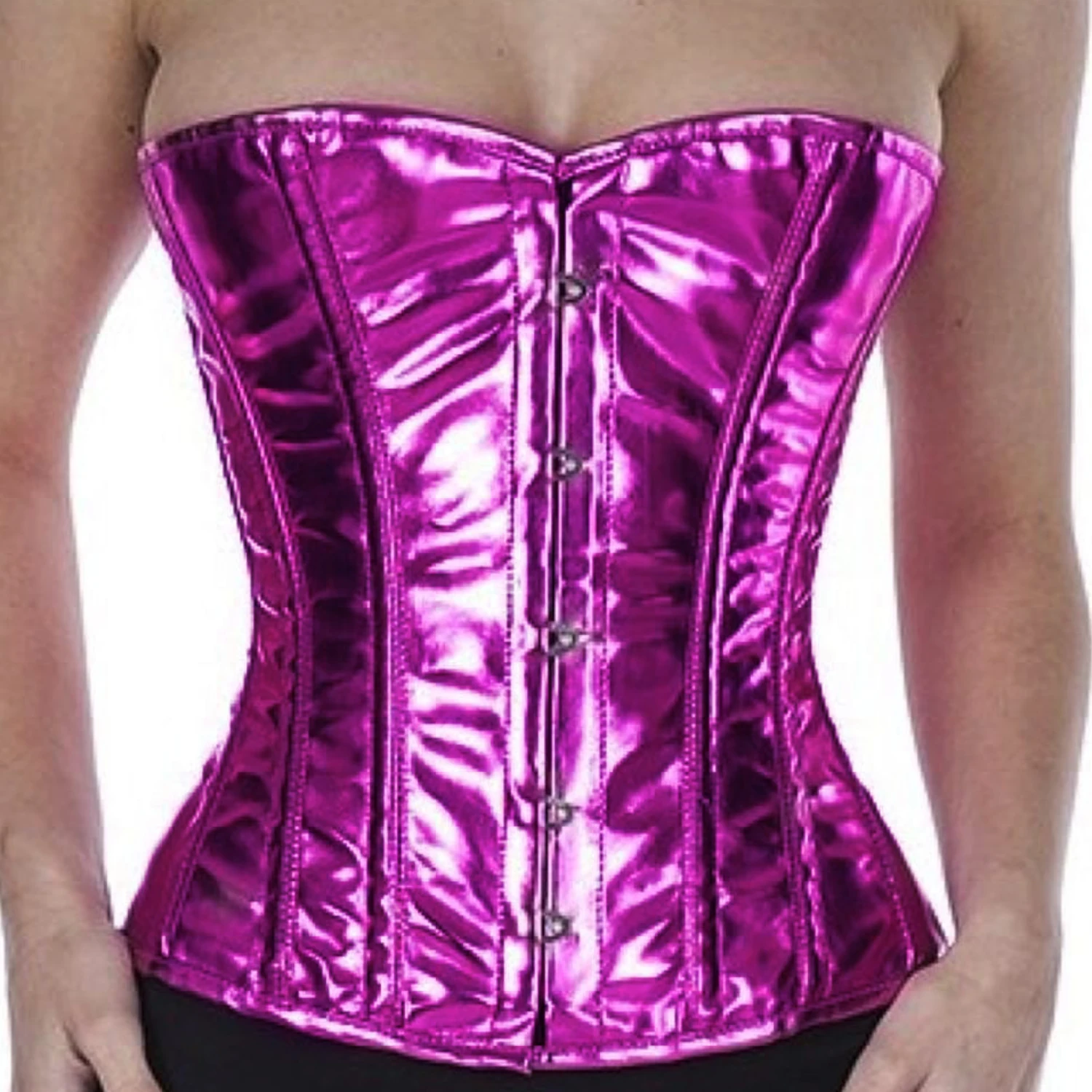 Korsett Pink Glitter Halbbrust Lack phG7