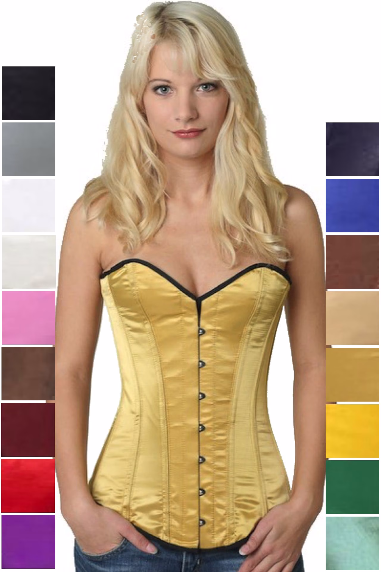 Korsett Gold Vollbrust Satin sy12