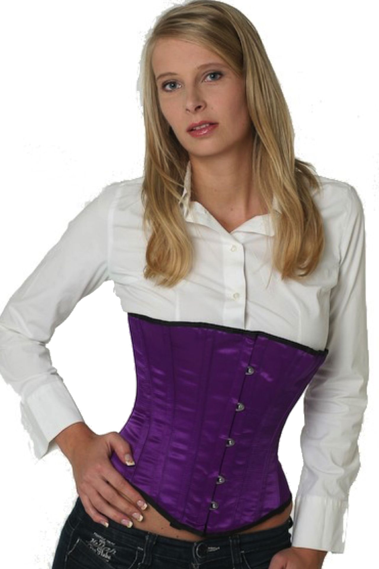 Korsett violett Satin Unterbrust Korsett violett Satin Unterbrust