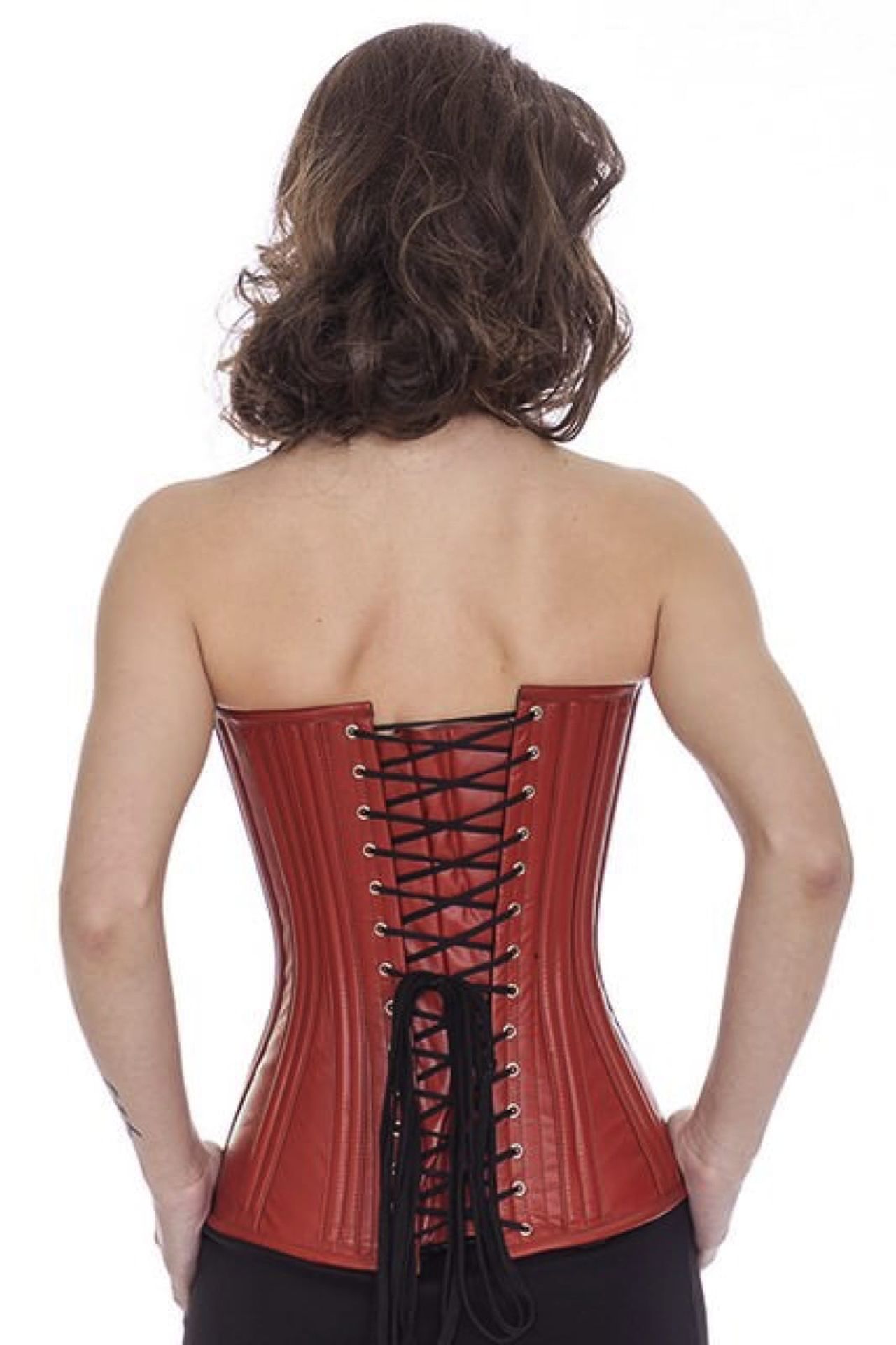 Korsett braun tan Leder Vollbrust plunge Korsett braun tan Leder Vollbrust plunge