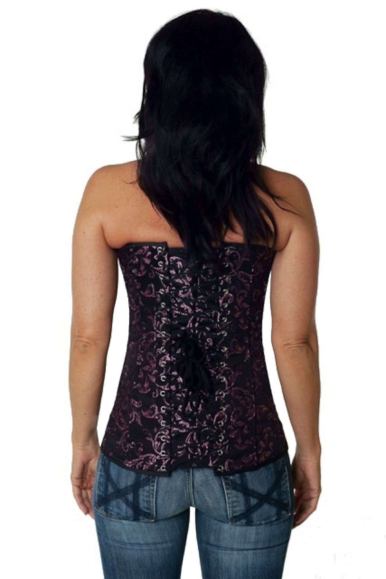 Korsett Pink Brokat Vollbrust ry86