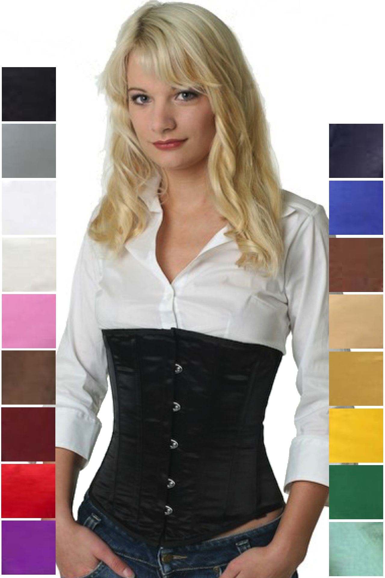 Korsett schwarz Satin Unterbrust Korsett schwarz Satin Unterbrust