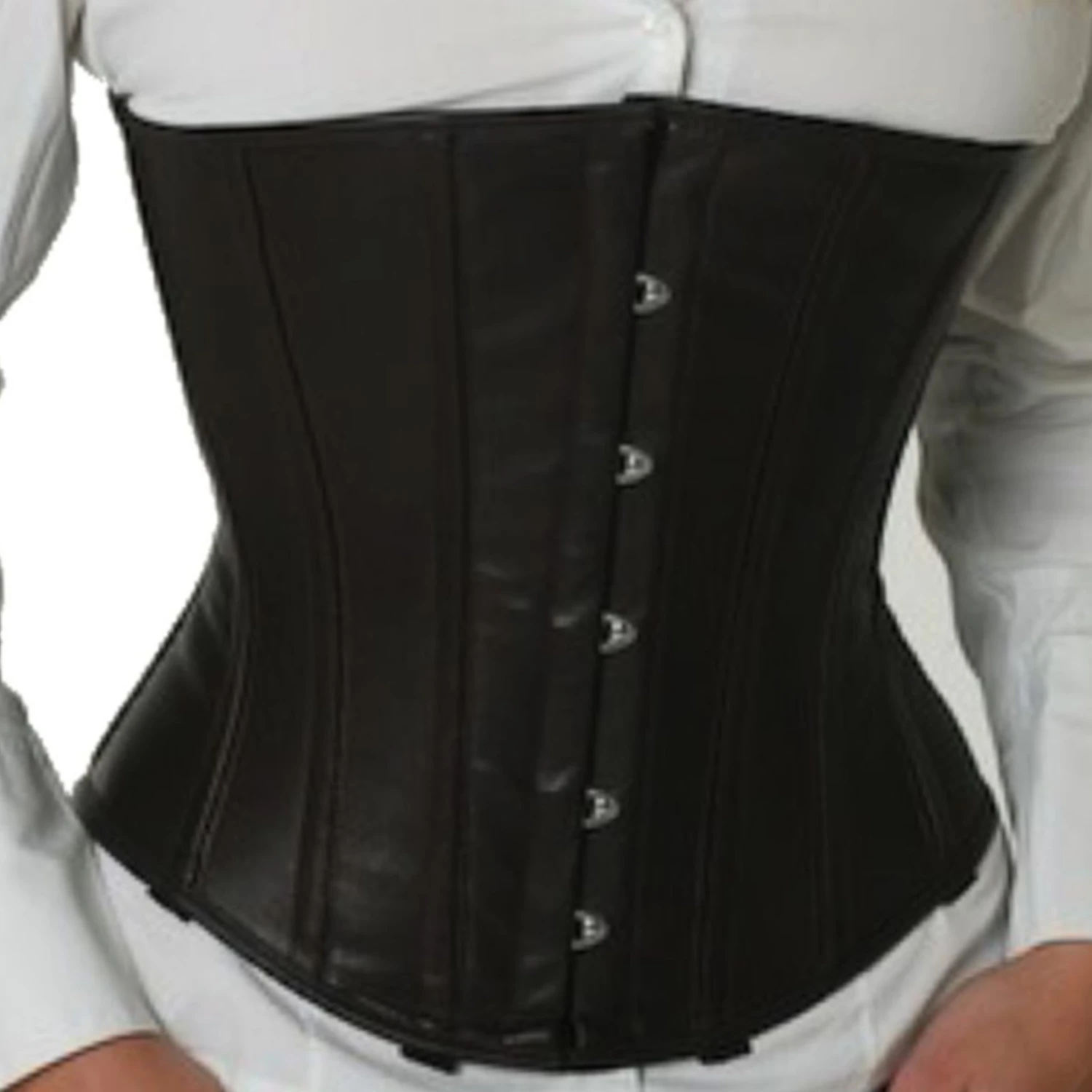 Korsett Unterbrust Leder Braun Dunkelbraun lu25