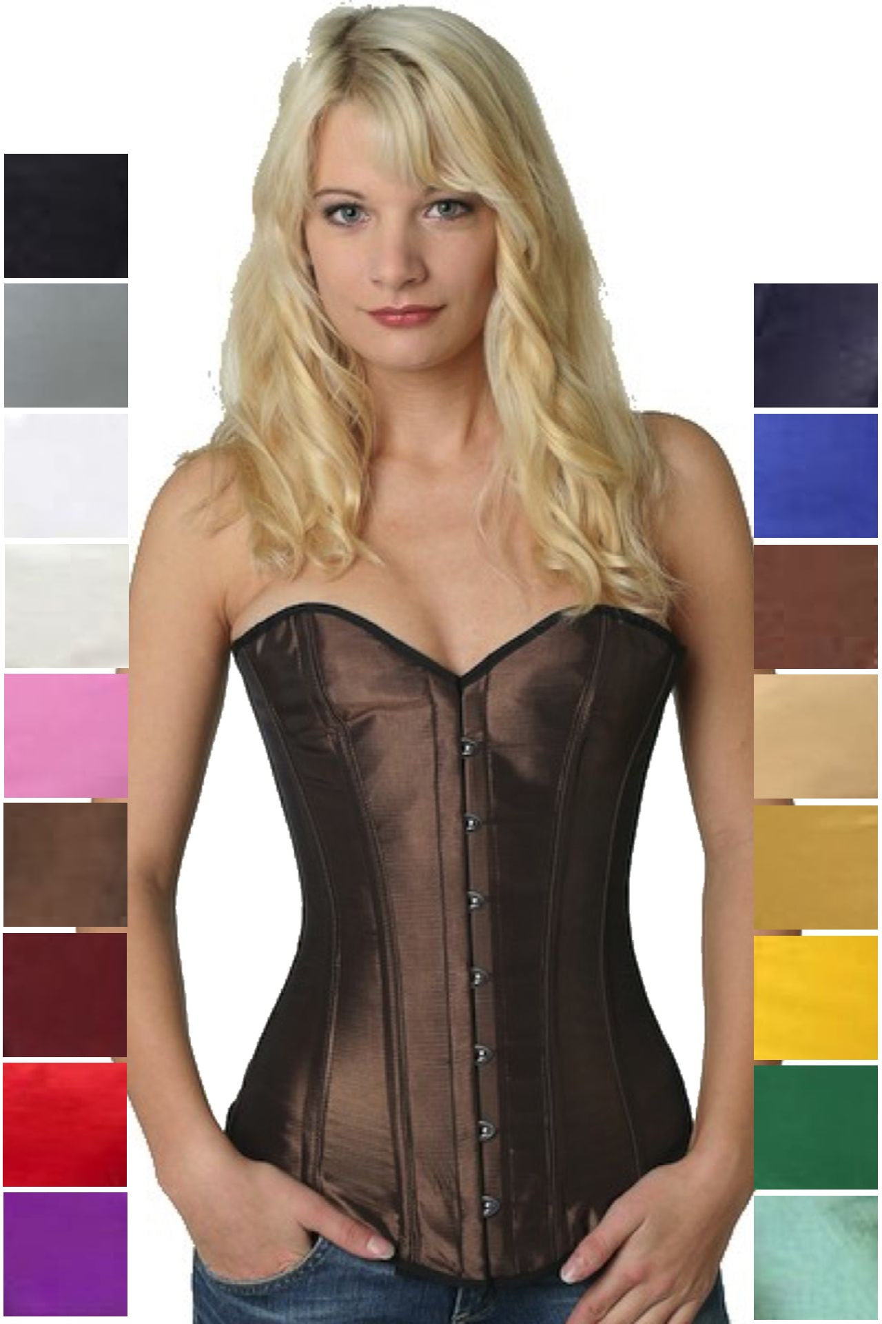 Korsett Braun Tea Vollbrust Satin sy04 Korsett Braun Tea Vollbrust Satin sy04