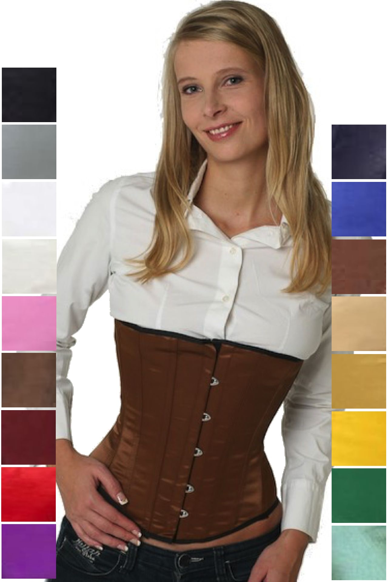 Korsett braun Satin Unterbrust Korsett braun Satin Unterbrust
