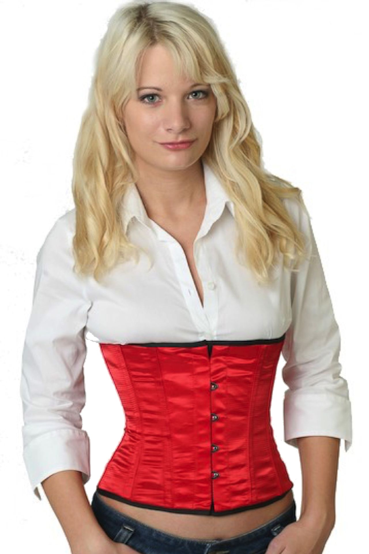 Korsett Rot Taillen Satin sw06
