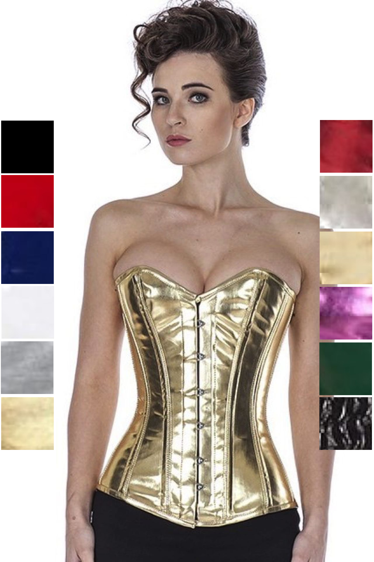 Korsett Lack Gold Glitter Vollbrust pyG5 Korsett Lack Gold Glitter Vollbrust pyG5