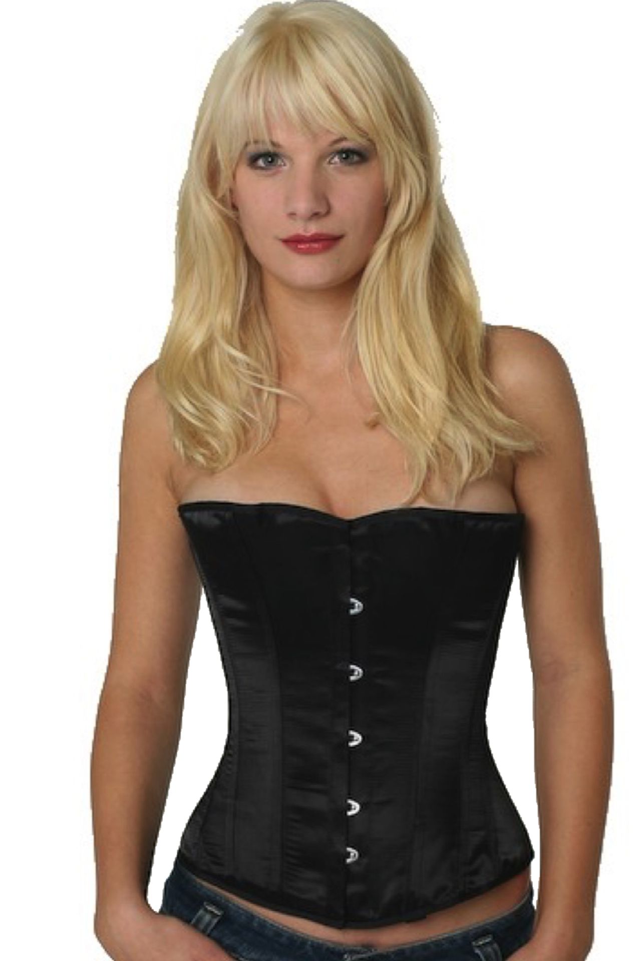 Korsett schwarz Satin Halbbrust Korsett schwarz Satin Halbbrust