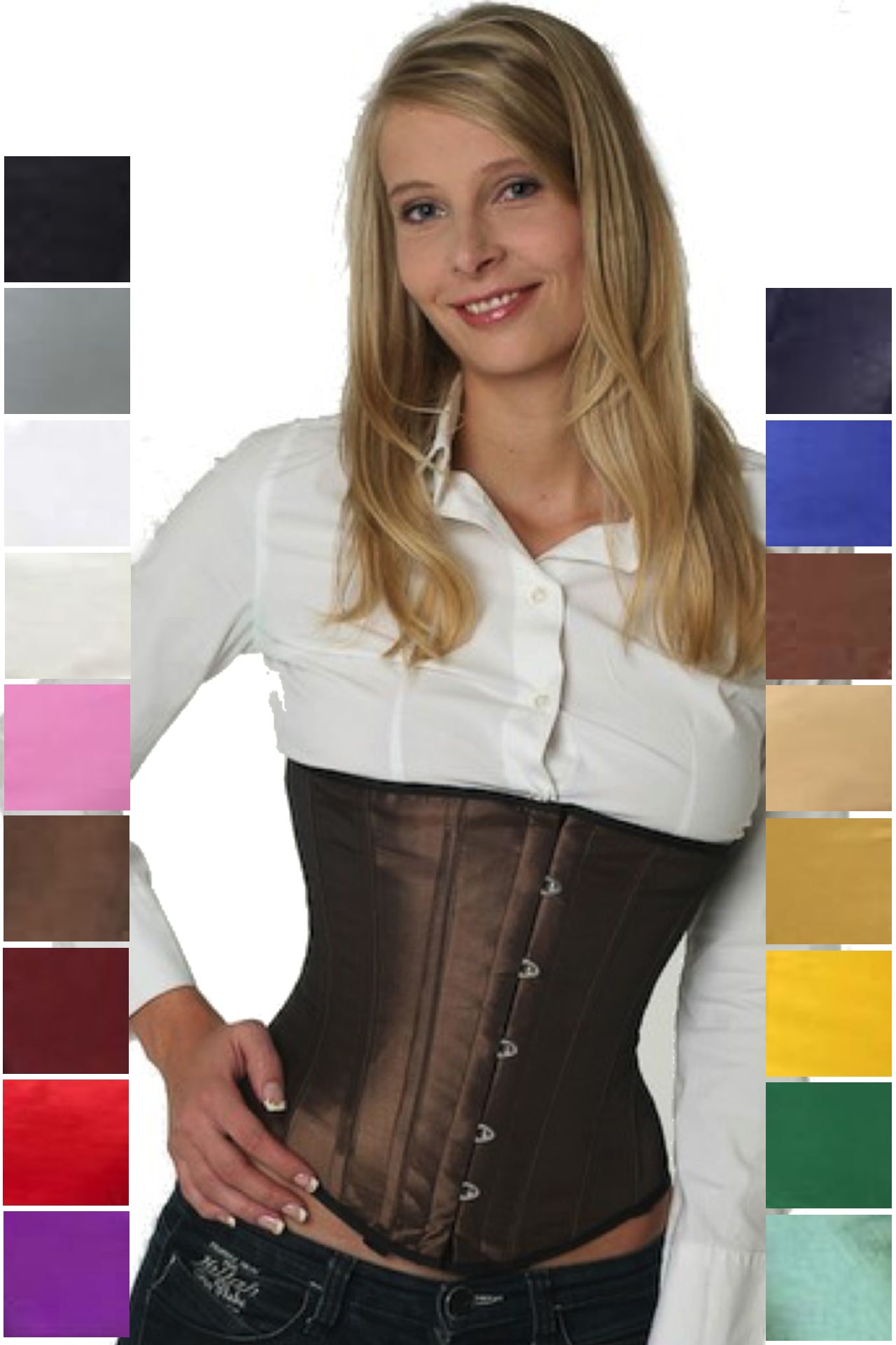 Korsett tea braun Satin Unterbrust Korsett tea braun Satin Unterbrust