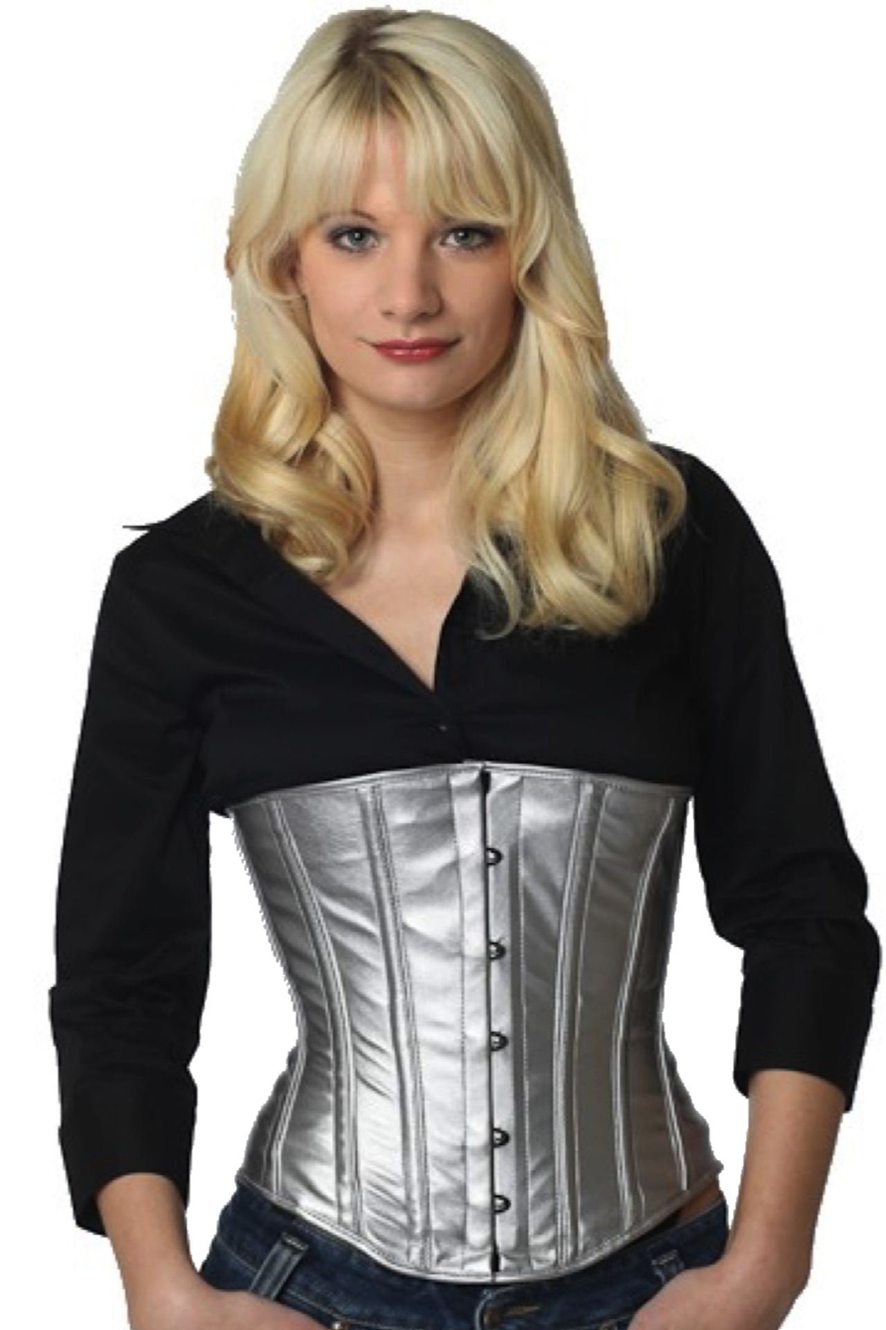 Korsett Lack Silber Unterrust Korsett Lack Silber Unterrust