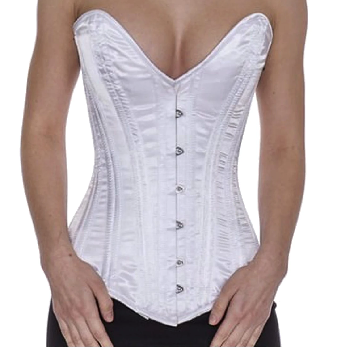 Korsett Vollbrust tiefer Ausschnitt Weiß Satin sl02 Korsett Vollbrust tiefer Ausschnitt Weiß Satin sl02