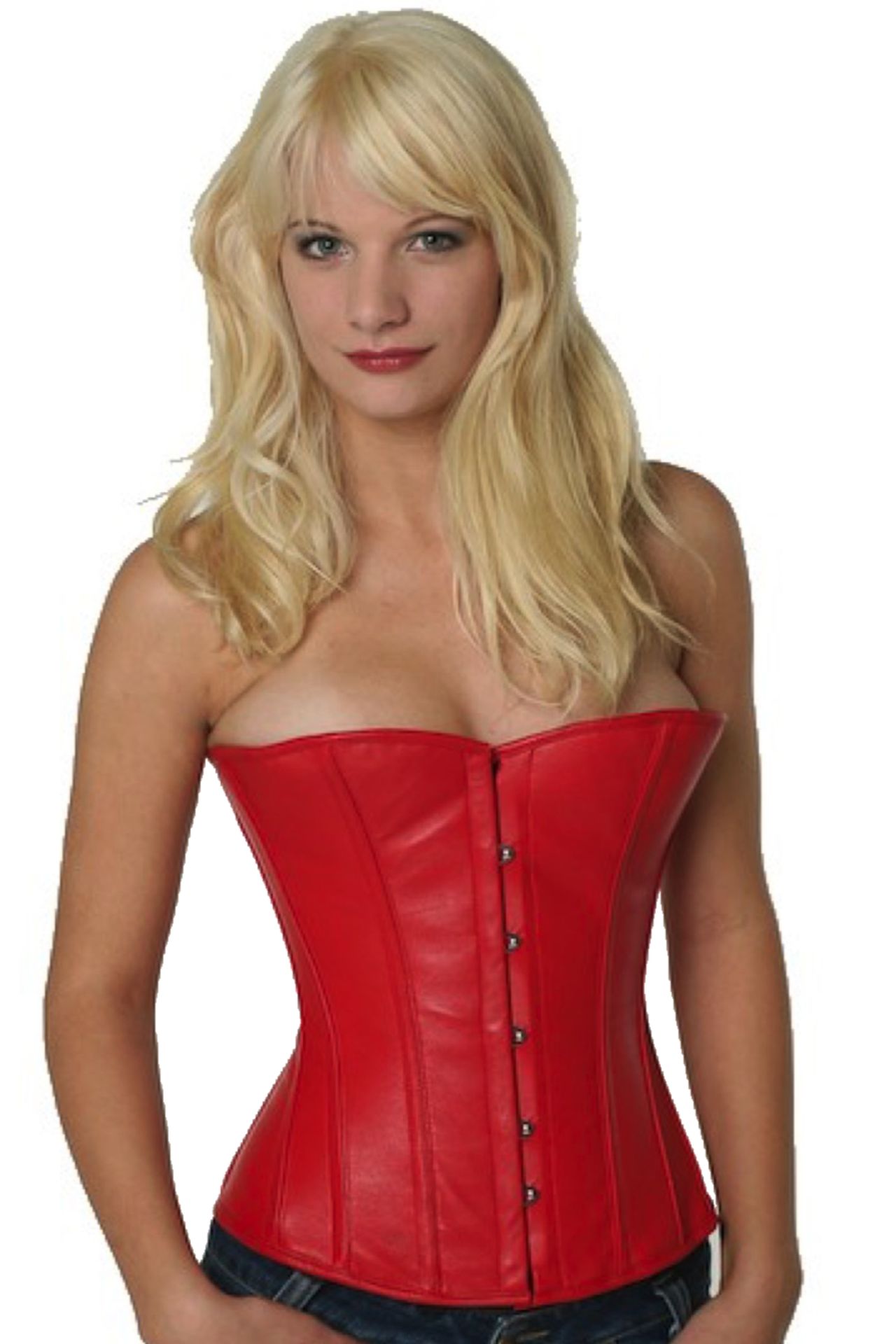 Korsett Leder Rot Halbbrust lh23