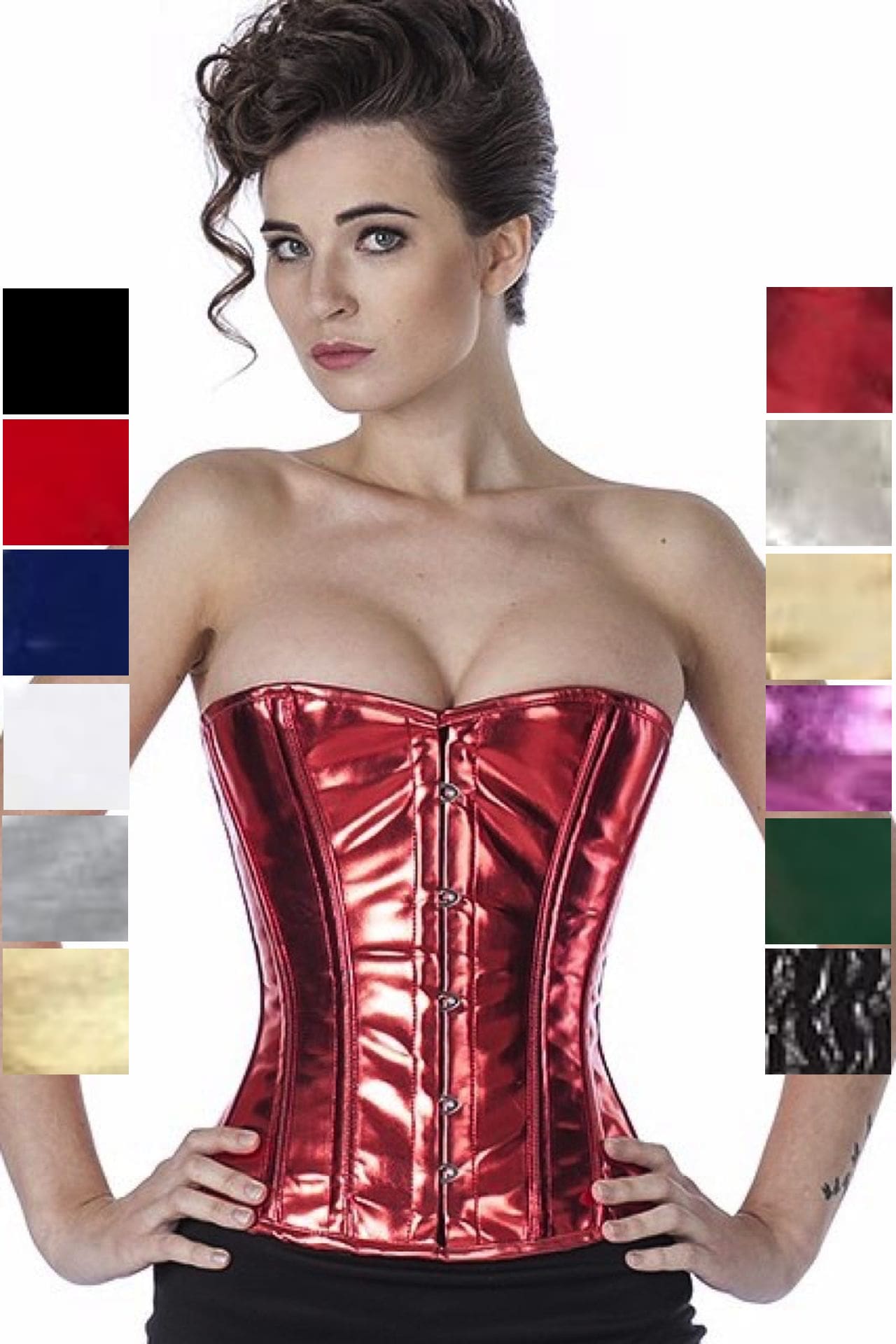 Korsett Rot Glitter Lack Halbbrust phG1 Korsett Rot Glitter Lack Halbbrust phG1
