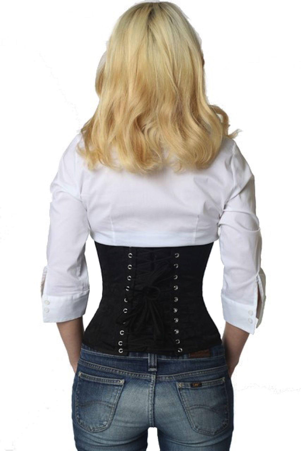 Korsett Brokat Schwarz Taillenkorsett Korsett Brokat Schwarz Taillenkorsett