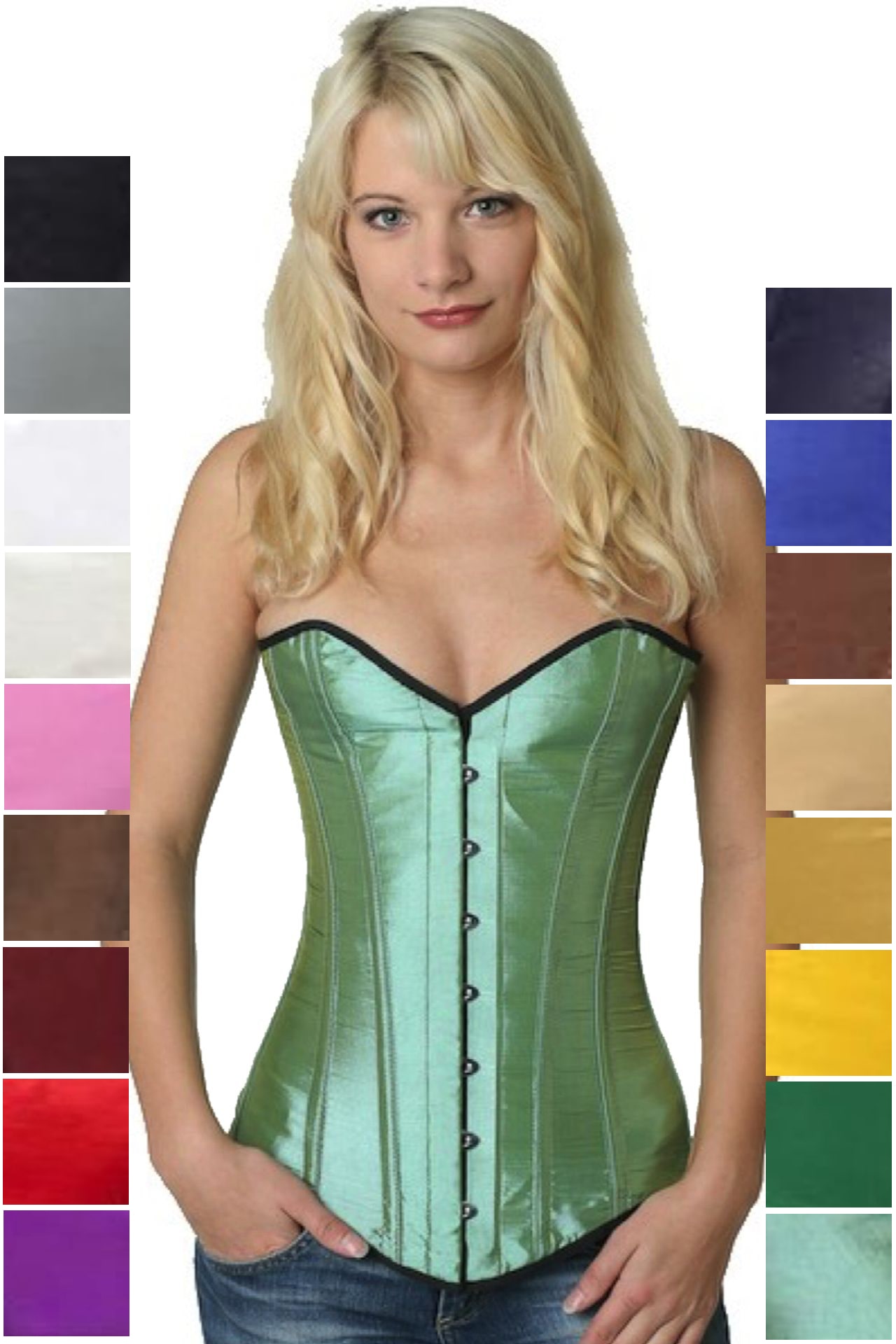 Korsett Vollbrust Satin Grün Hellgrün sy15 Korsett Vollbrust Satin Grün Hellgrün sy15