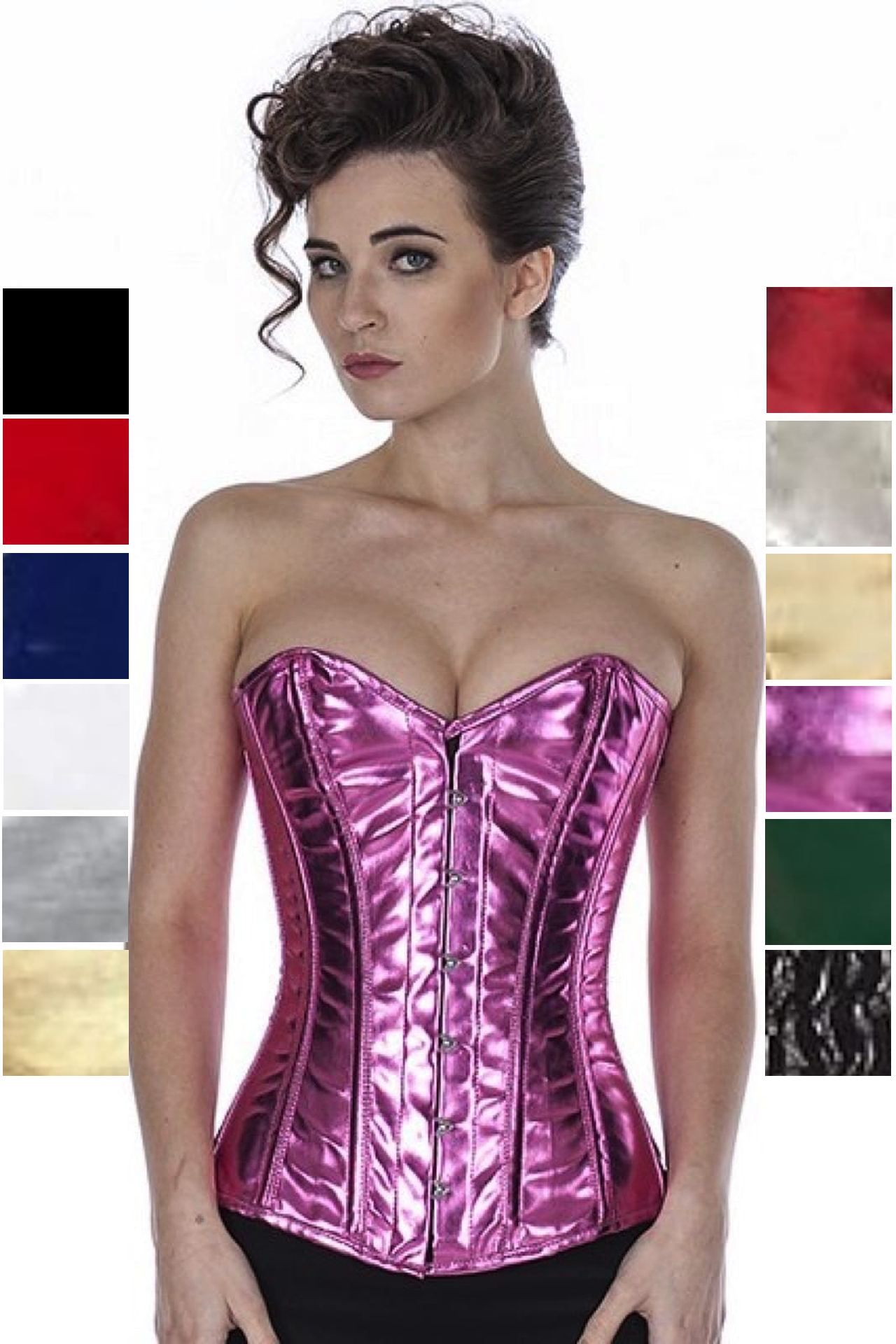 Korsett Vollbrust Lack Pink Glitter pyG7 Korsett Vollbrust Lack Pink Glitter pyG7