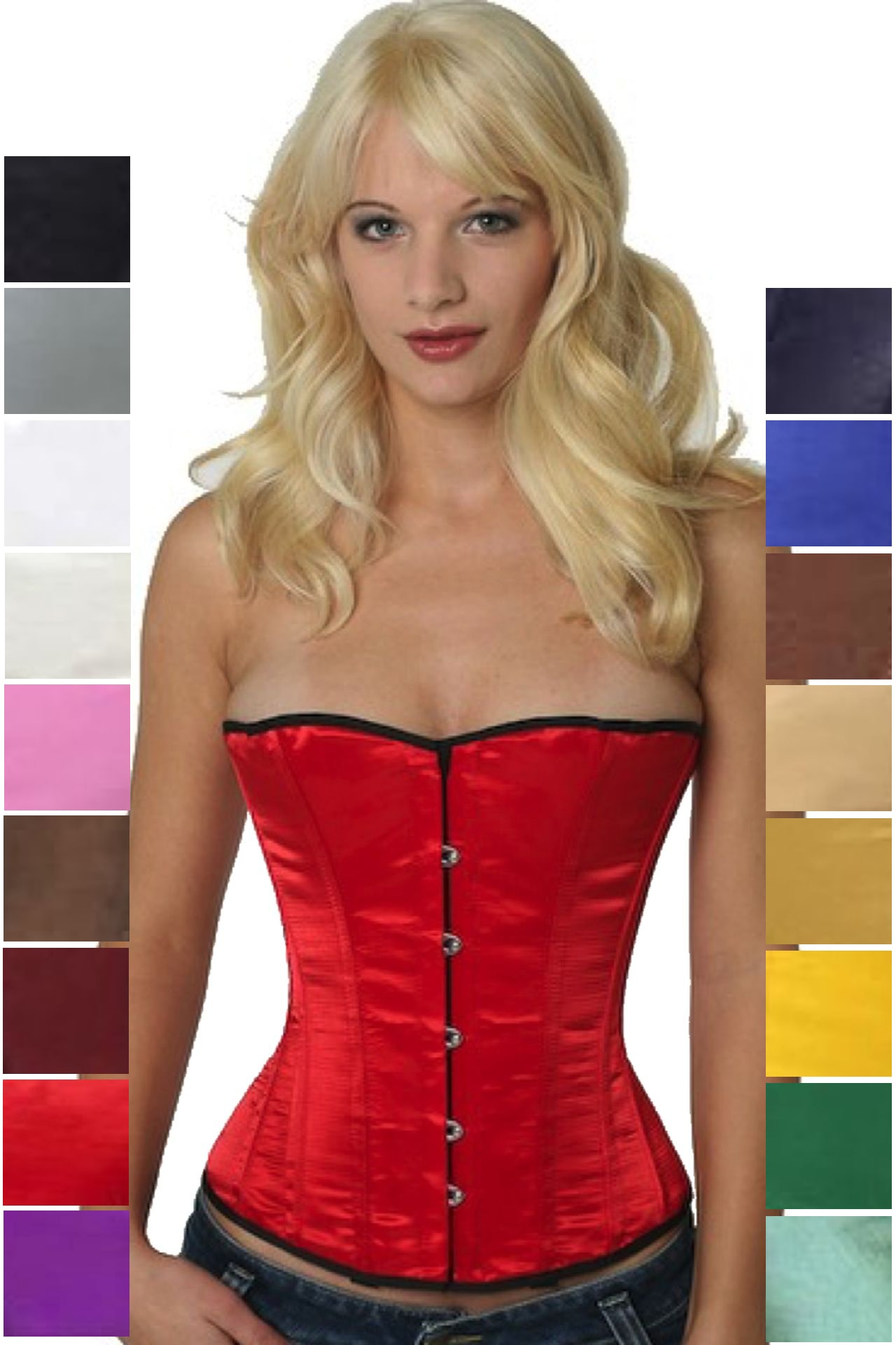 Korsett weinrot Satin Halbbrust Korsett weinrot Satin Halbbrust