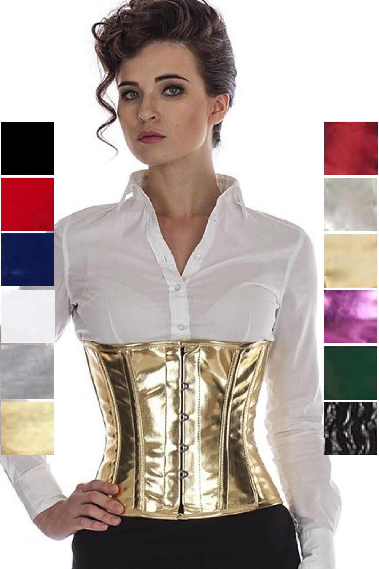 Korsett Taillen Lack Gold Glitter pwG5 Korsett Taillen Lack Gold Glitter pwG5