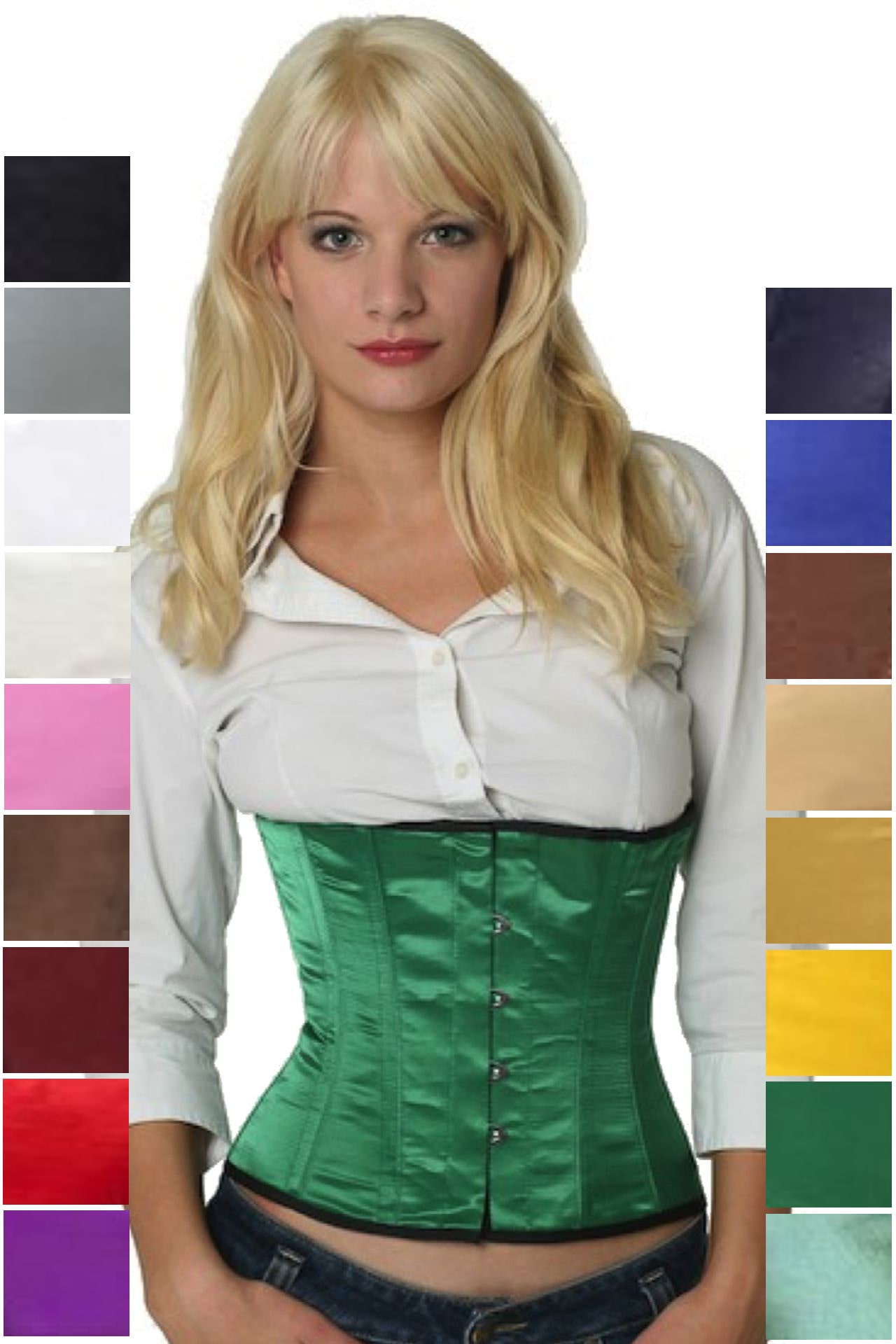 Korsett Taillen Grün Satin sw14 Korsett Taillen Grün Satin sw14
