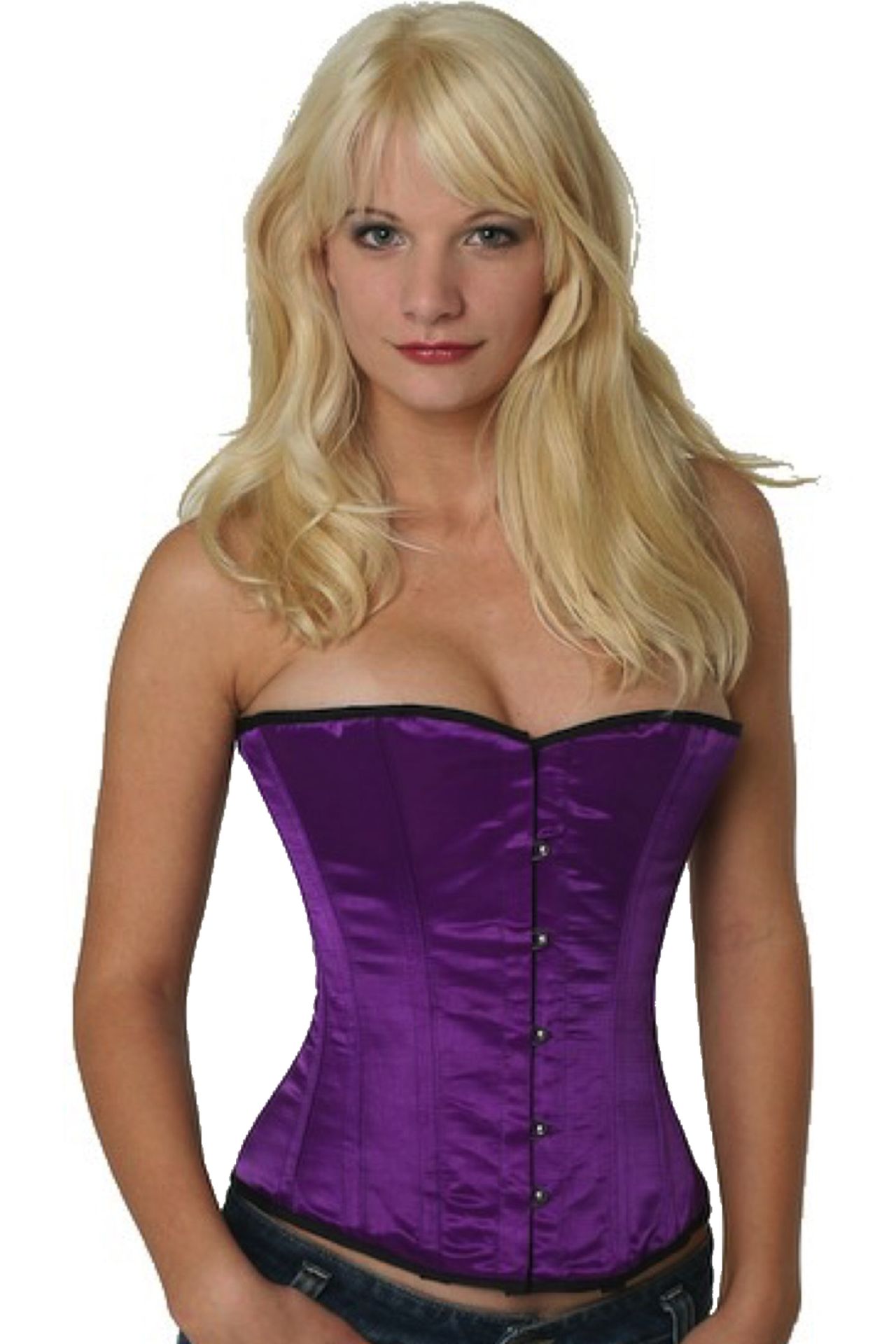 Korsett violett Satin Halbbrust Korsett violett Satin Halbbrust