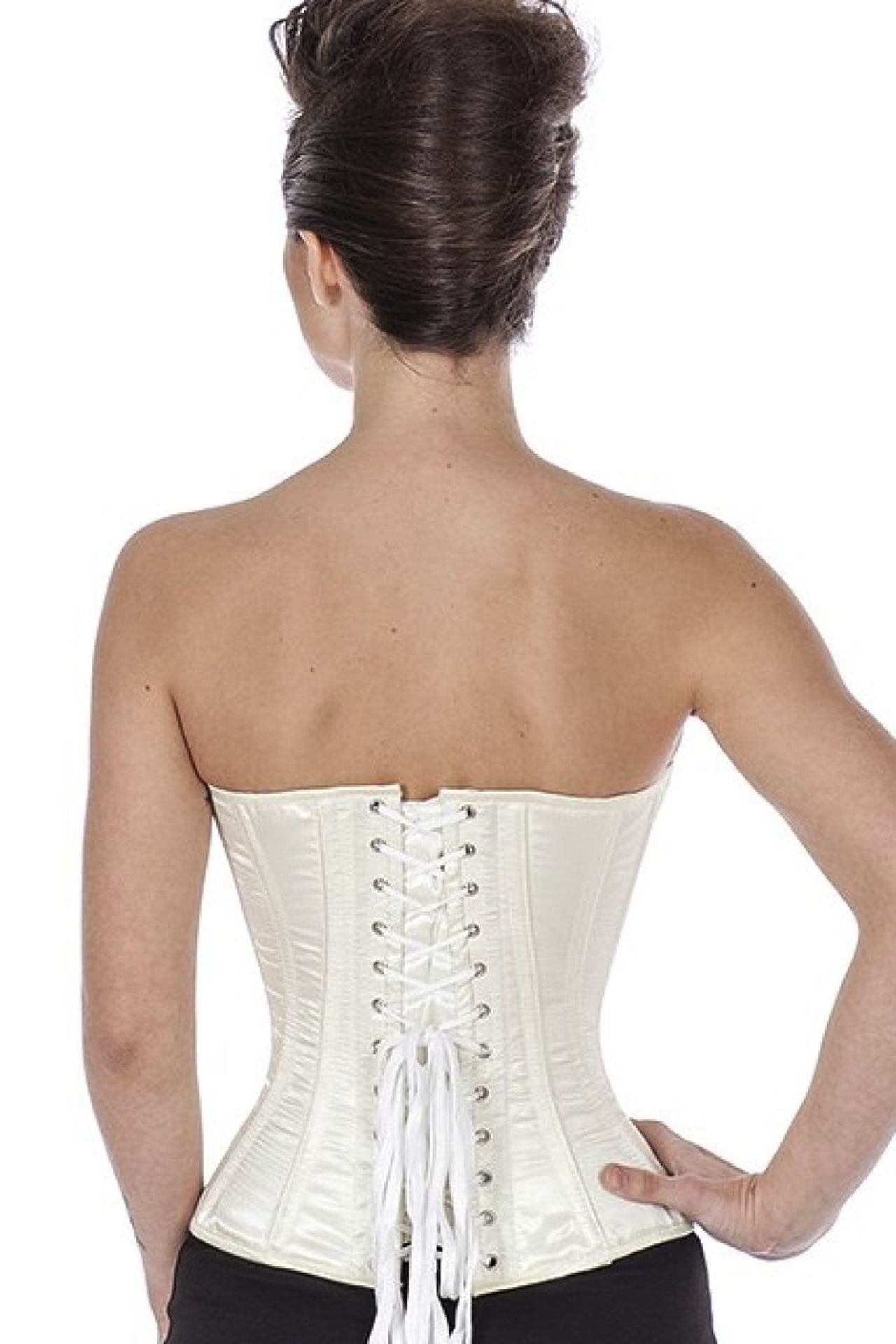 Korsett ivory champagne Satin Halbbrust Korsett ivory champagne Satin Halbbrust