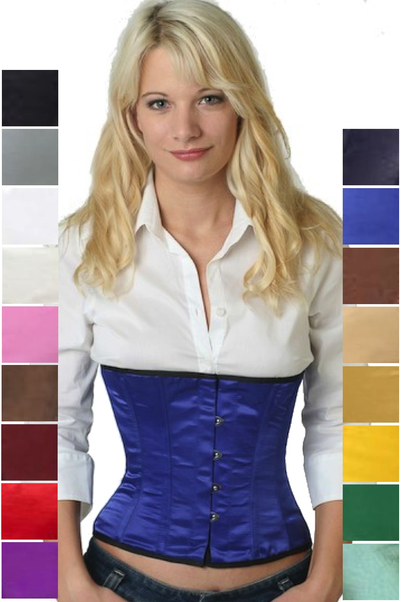 Korsett Blau Taillen Satin sw08 Korsett Blau Taillen Satin sw08