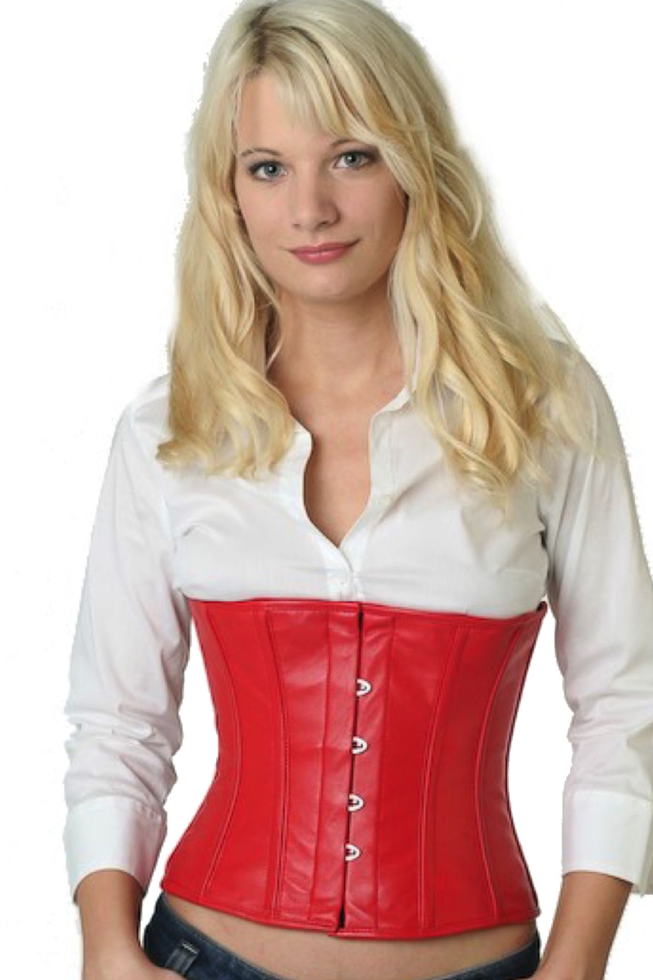 Korsett Rot Taillen Leder lw23