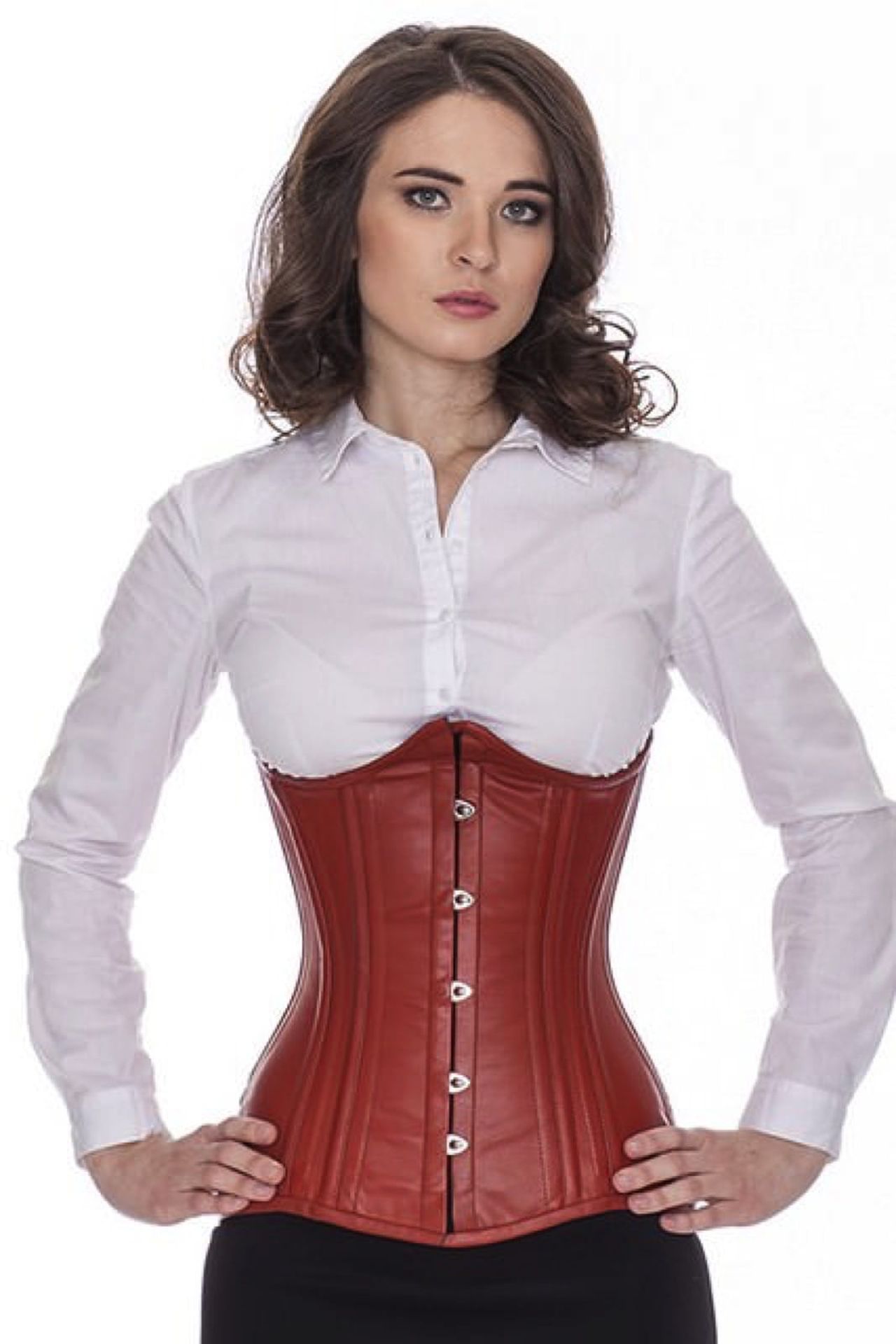 Korsett braun tan Leder Unterbrustkorsett geschwungen Korsett braun tan Leder Unterbrustkorsett geschwungen